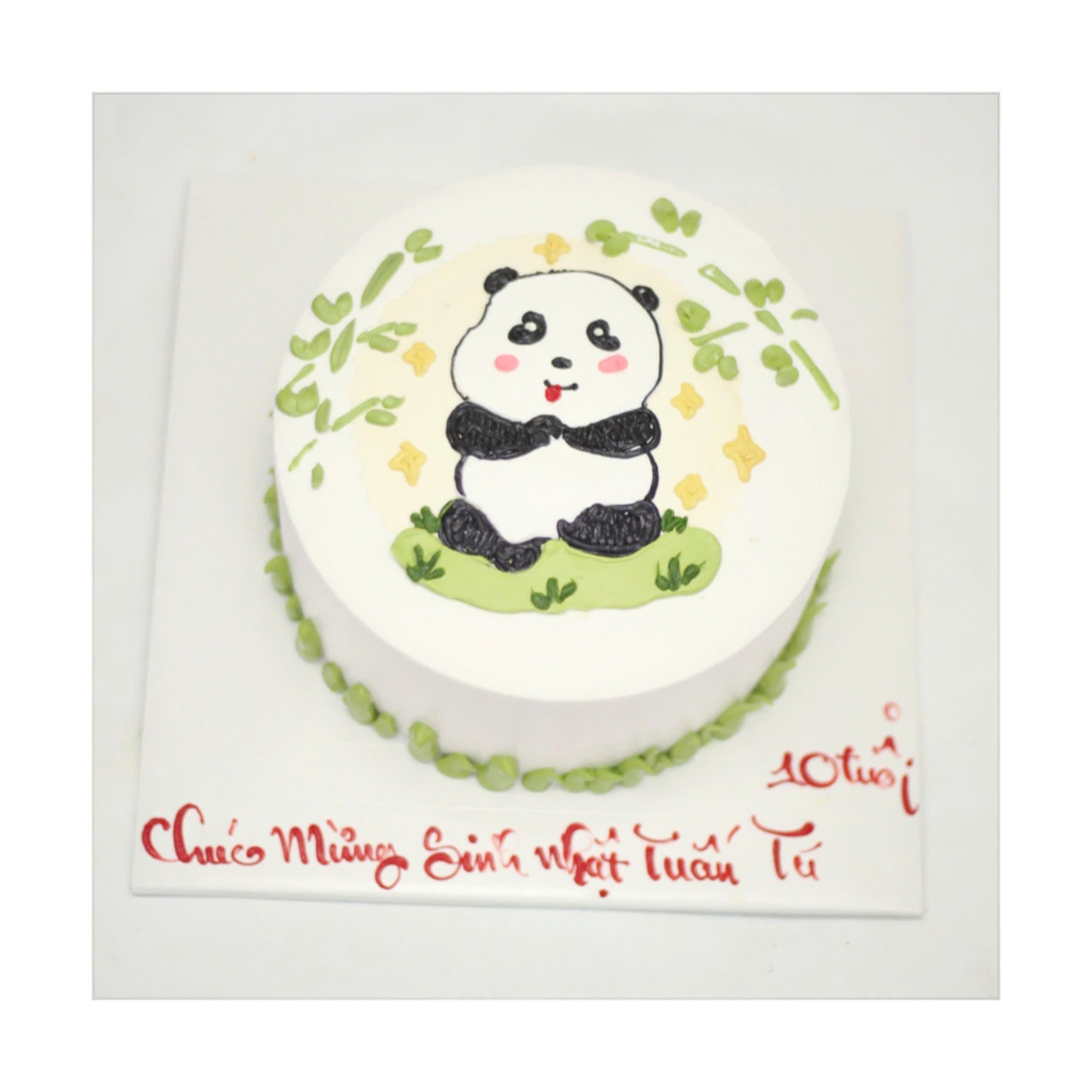 Bánh gấu trúc vẽ tay