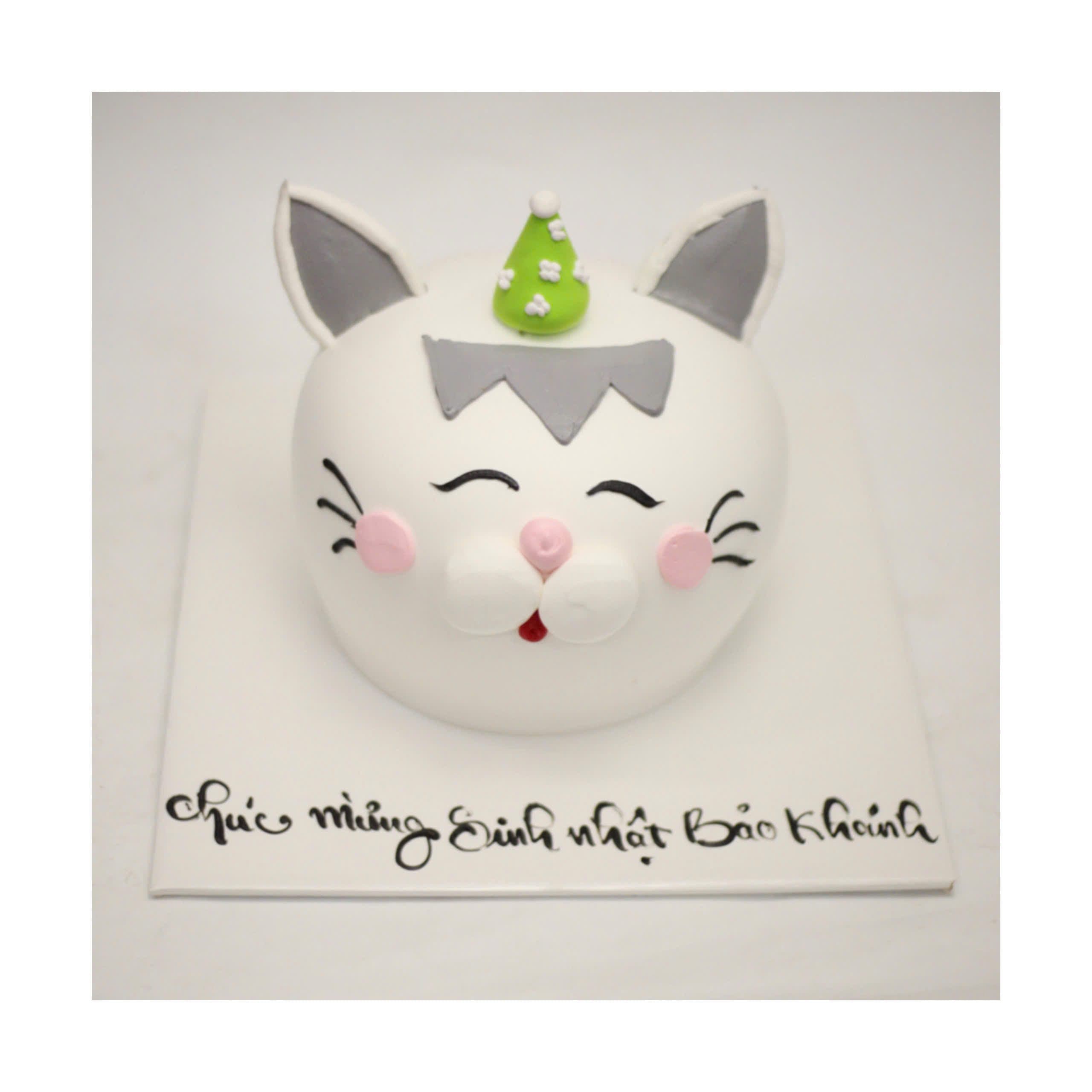 Bánh mèo trắng 3D