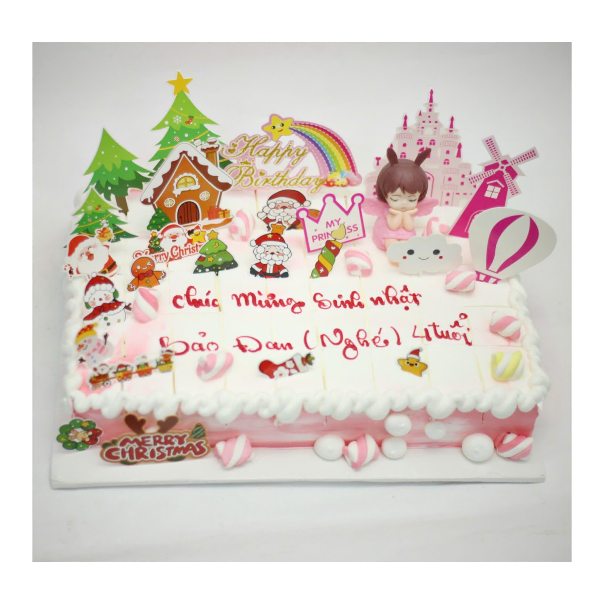 Bánh kem chủ đề công chúa Giáng sinh