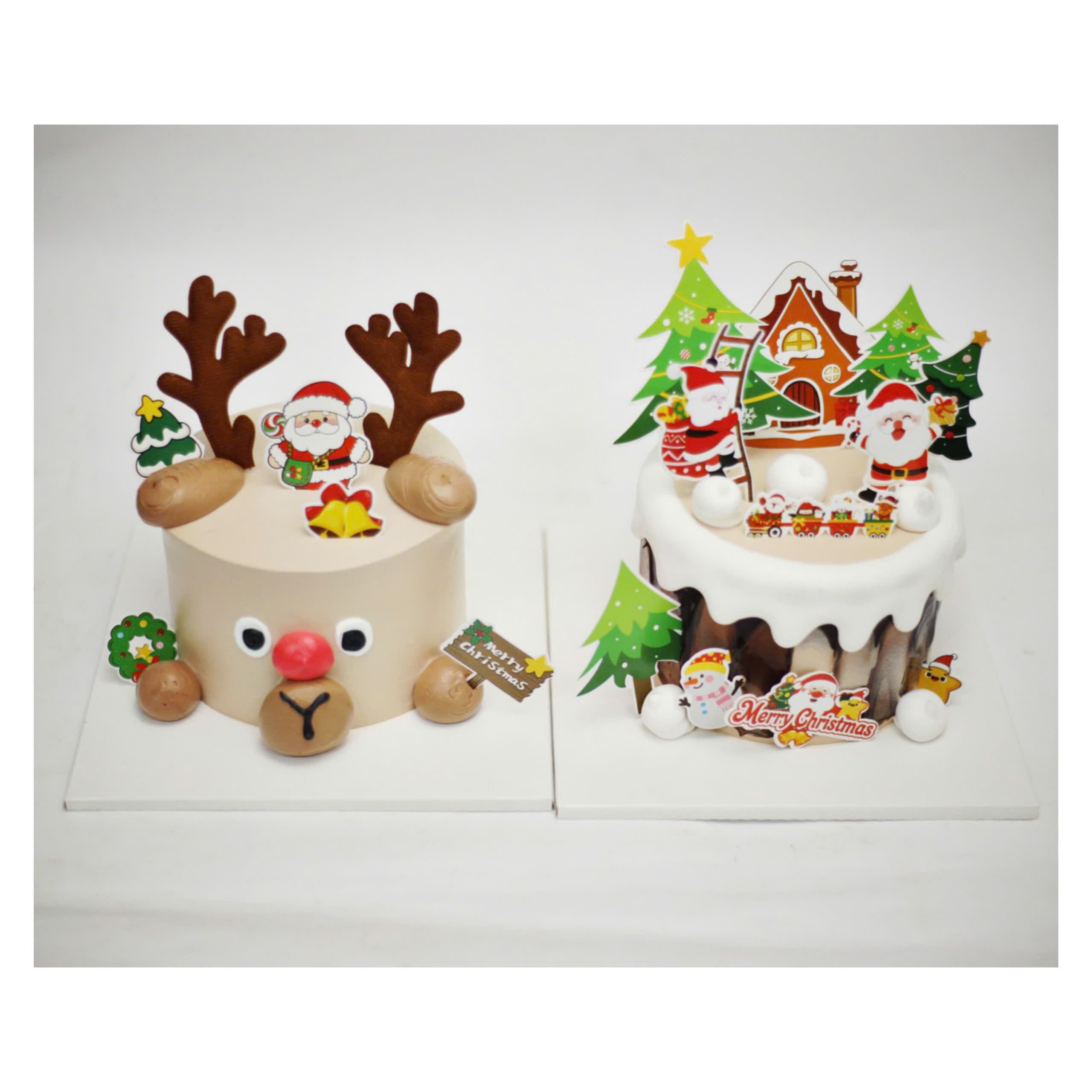 Bánh kem tuần lộc và ngôi nhà Noel