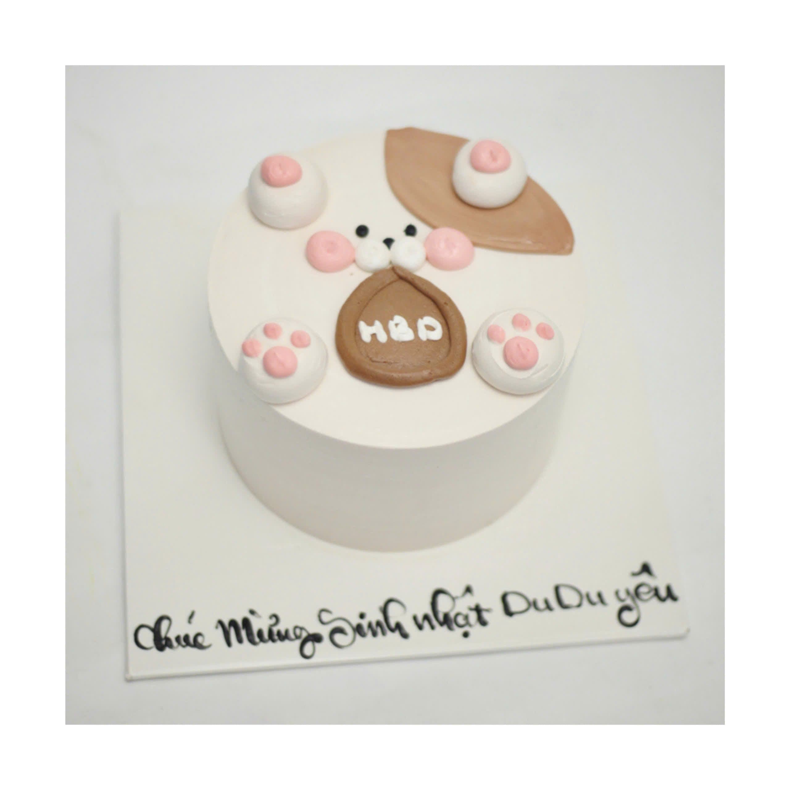 Bánh Cún Trắng Tai Nâu