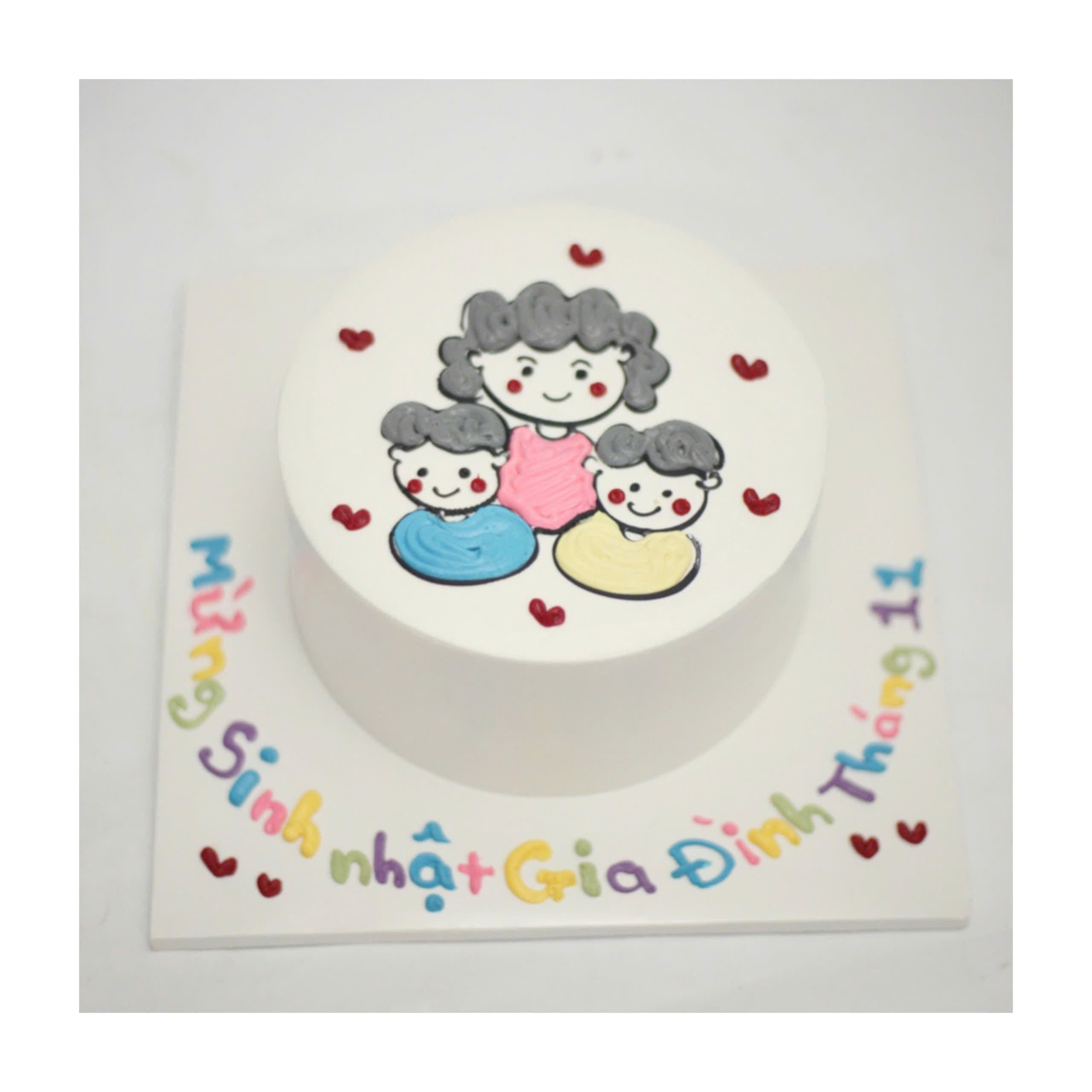 Bánh Gia Đình Vẽ Tay