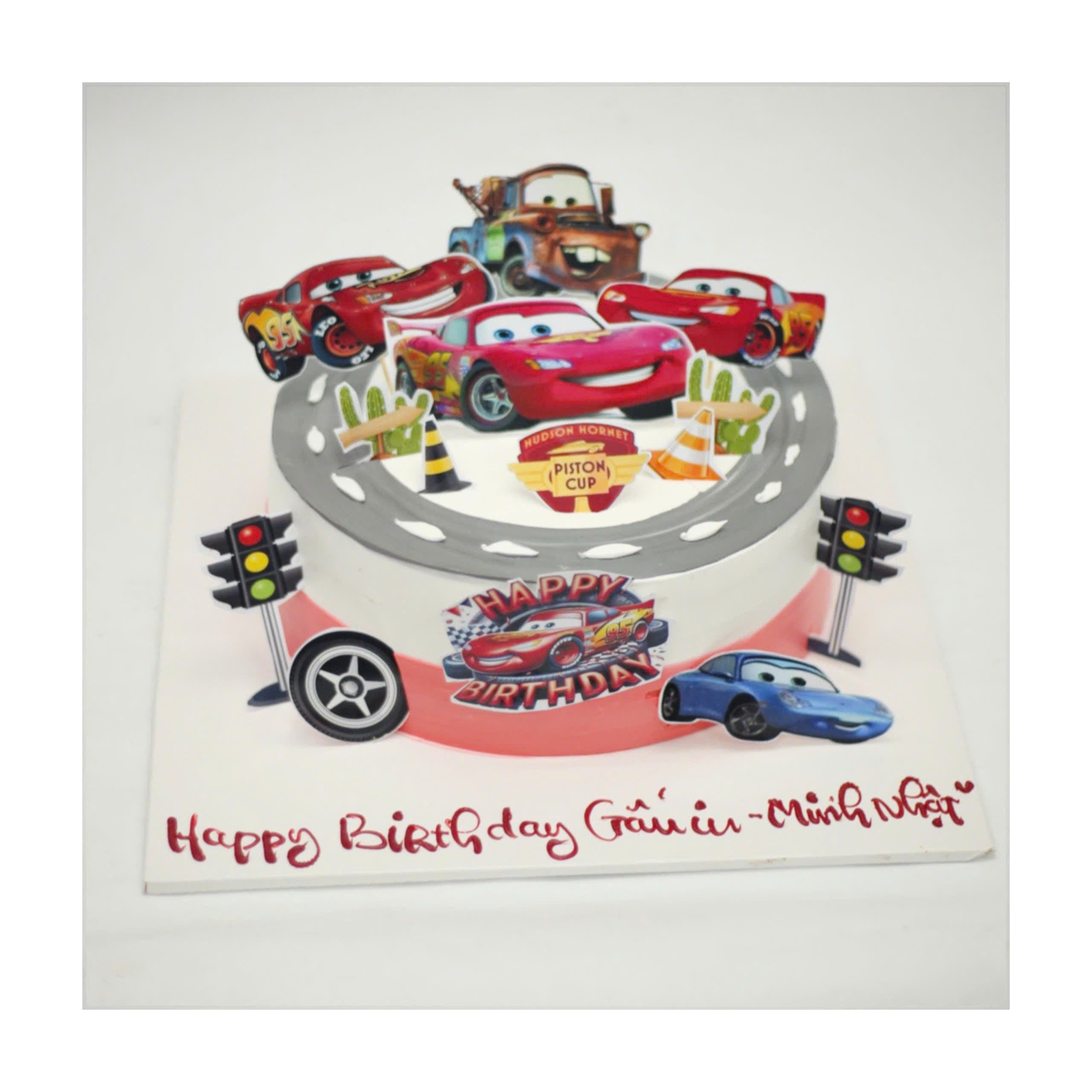 Bánh kem chủ đề xe hơi đường đua