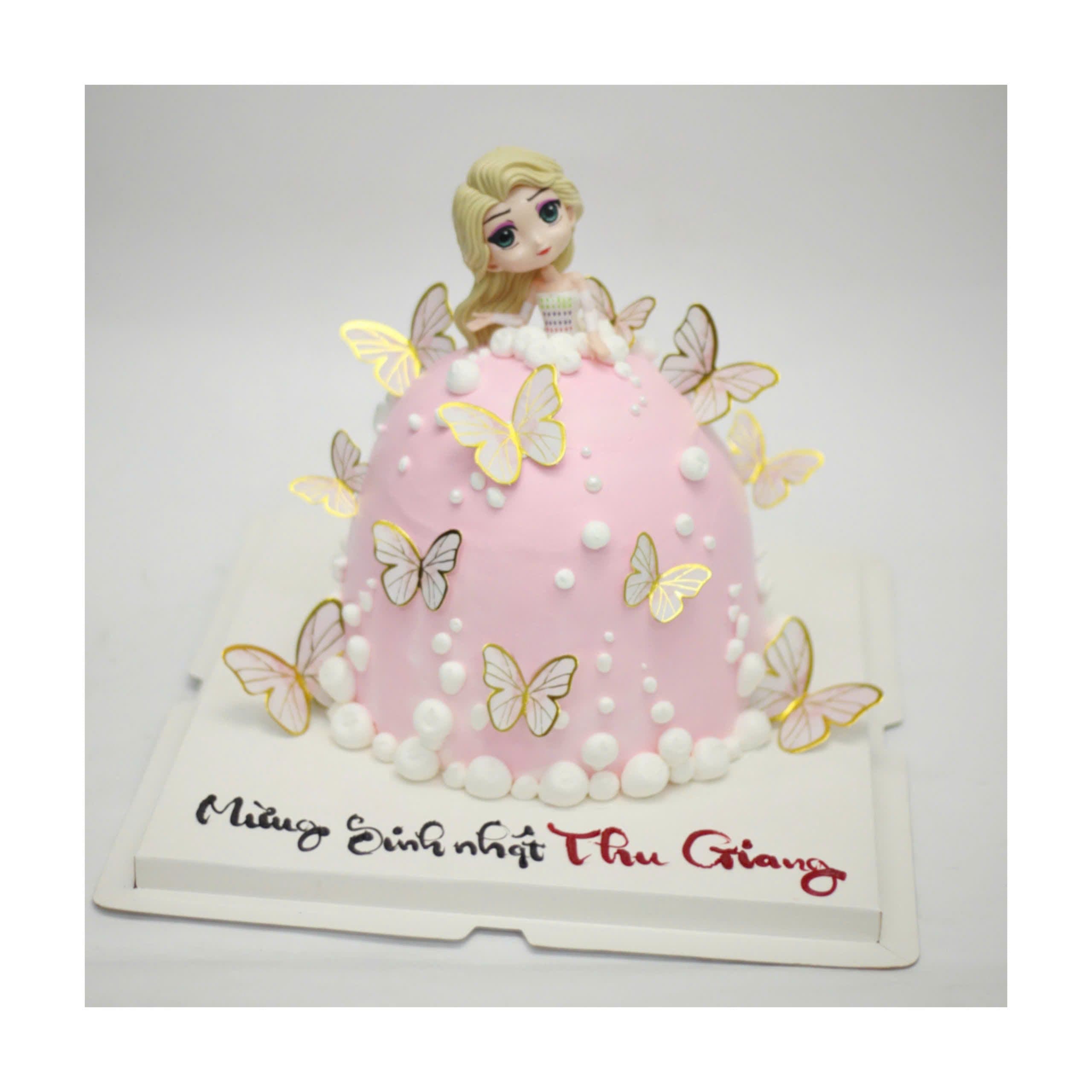Bánh kem công chúa Elsa với cánh bướm