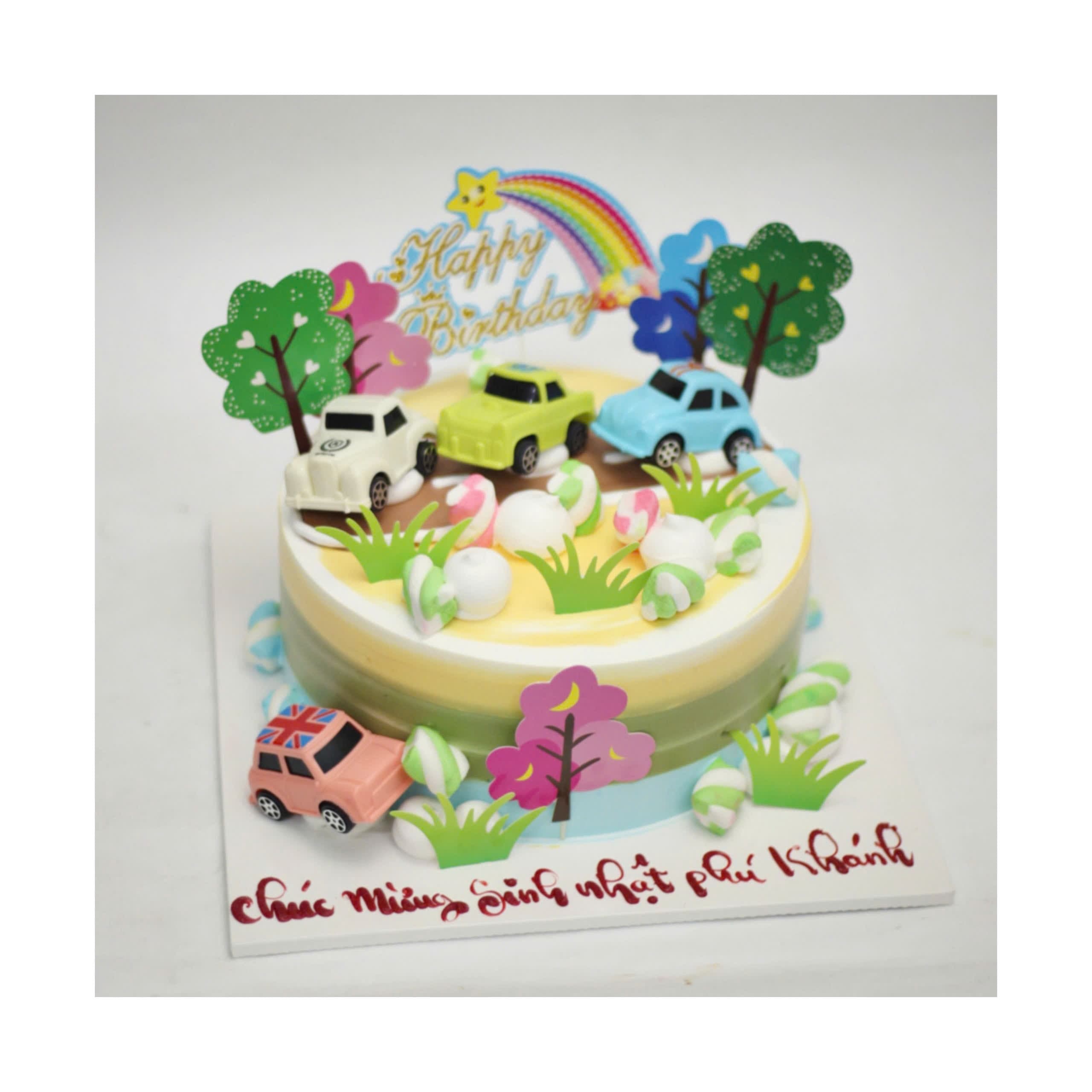 Bánh kem chủ đề giao thông cho bé