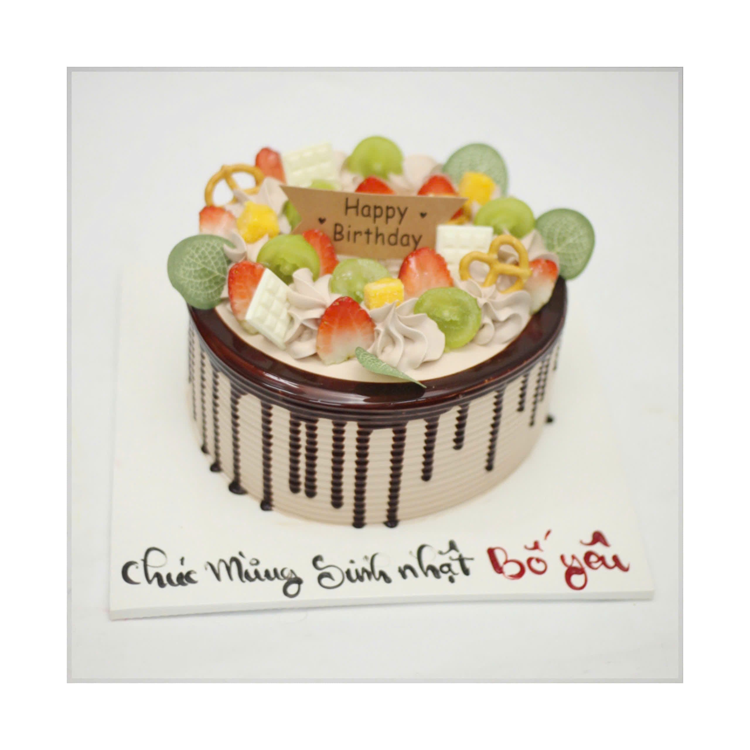 Bánh kem socola trái cây phong cách hiện đại