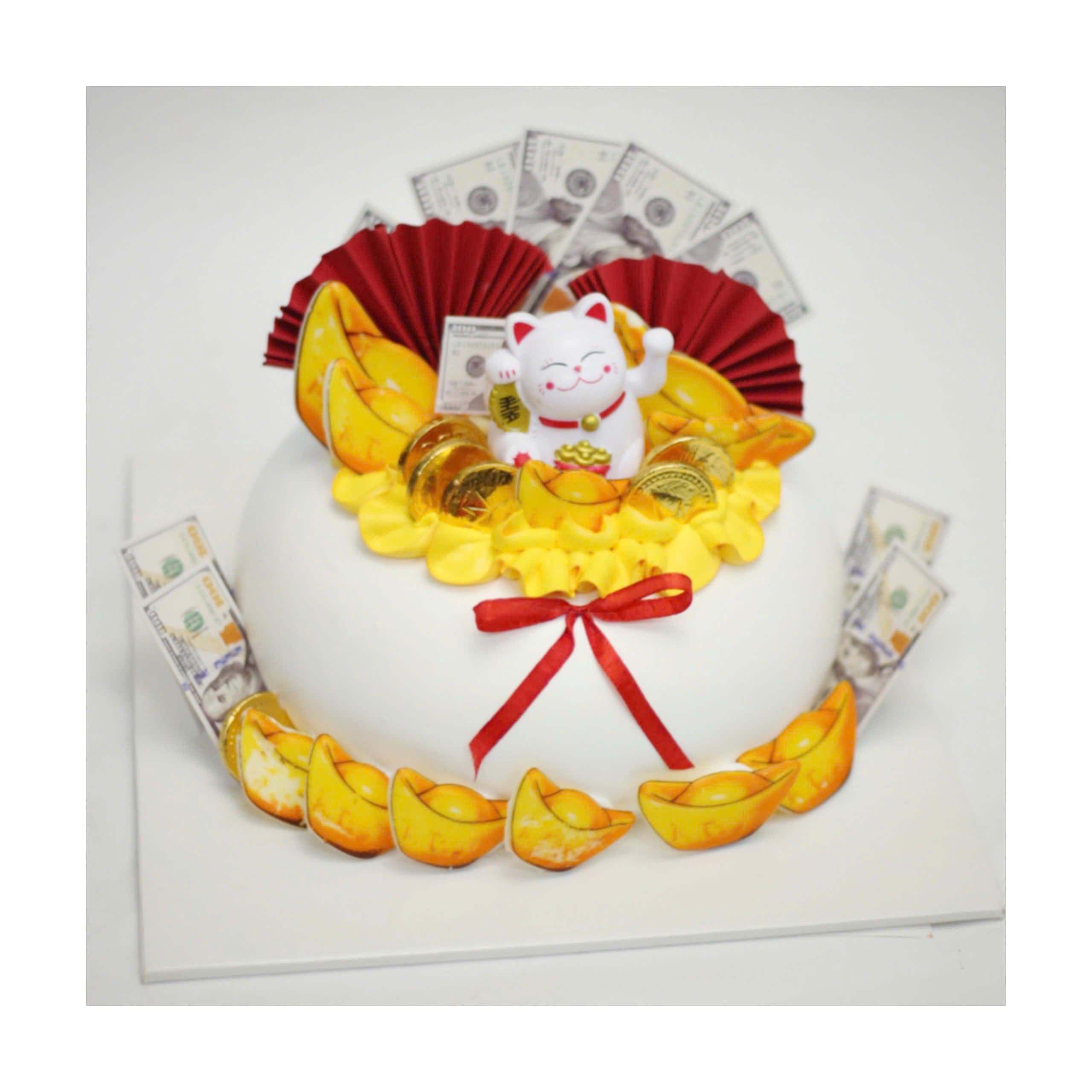 Bánh kem hũ vàng thần tài may mắn