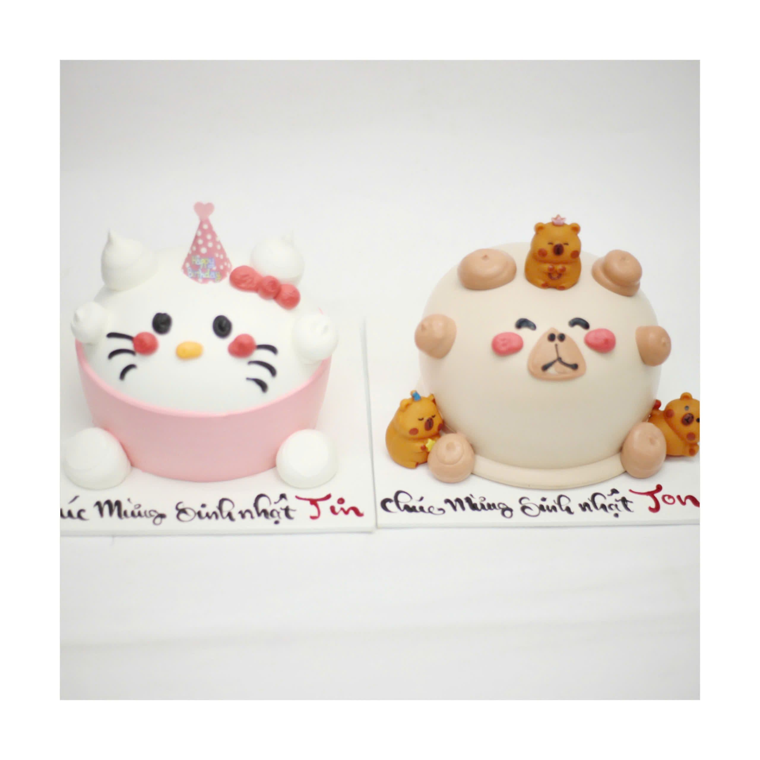 Bánh kem hình nhân vật hoạt hình cặp đôi