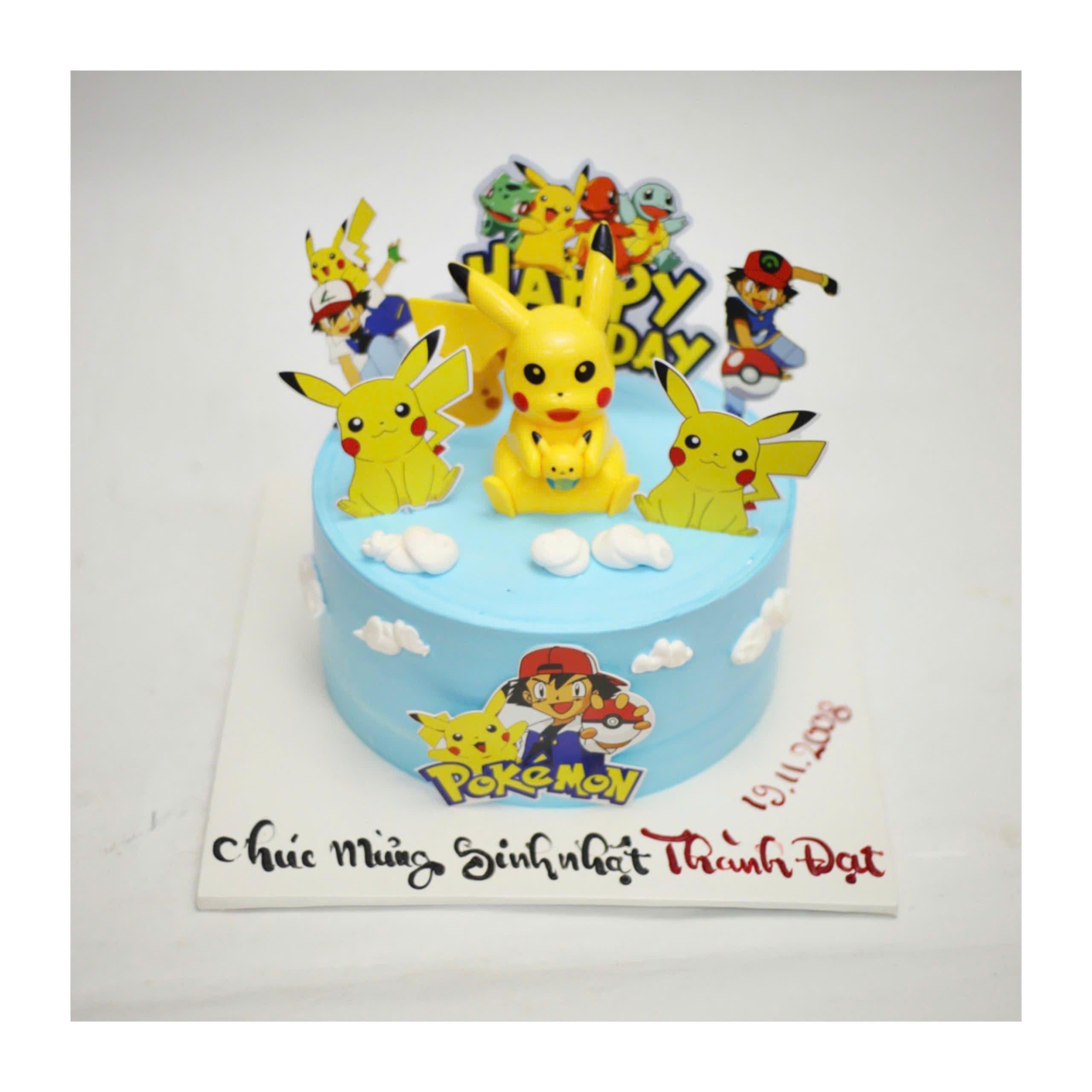 Bánh kem chủ đề Pokemon Pikachu sống động