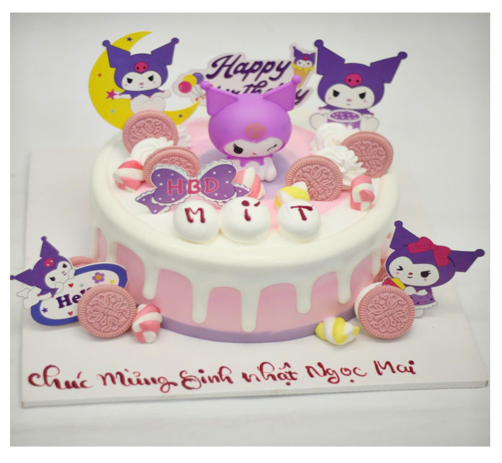 Bánh kem chủ đề Kuromi màu tím đáng yêu