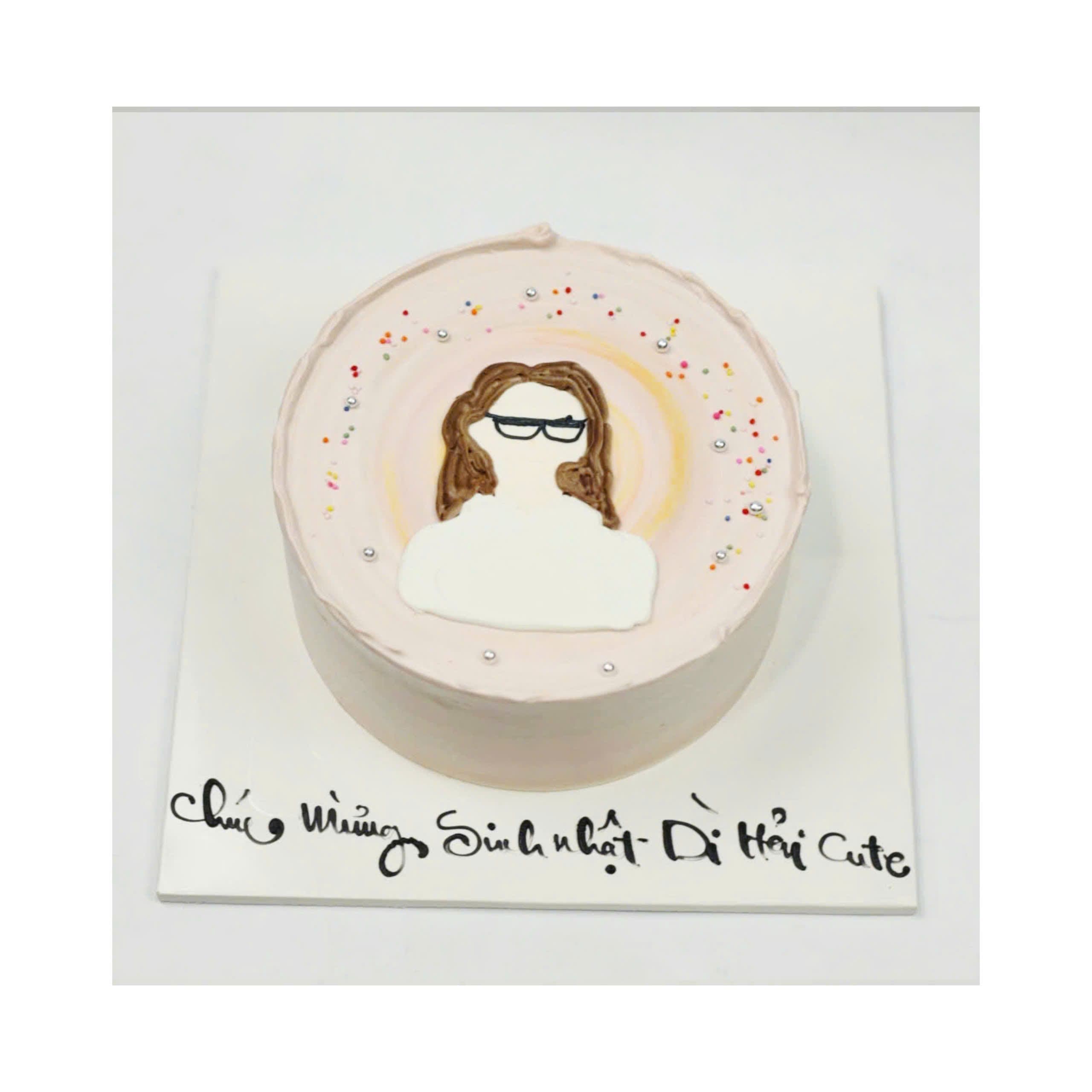 Bánh kem vẽ chân dung chibi dễ thương