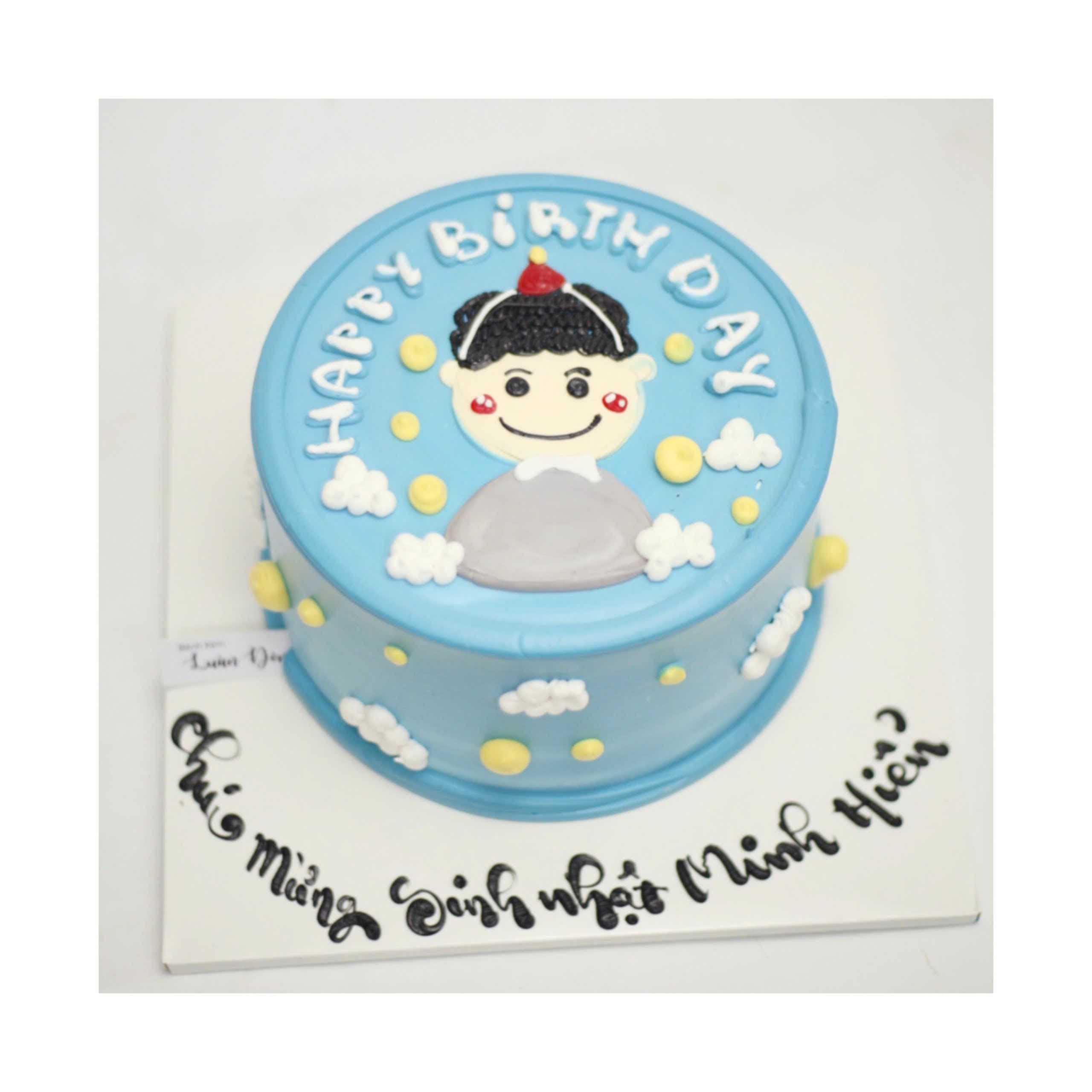 Bánh Bé Trai Mặt Cười Xanh