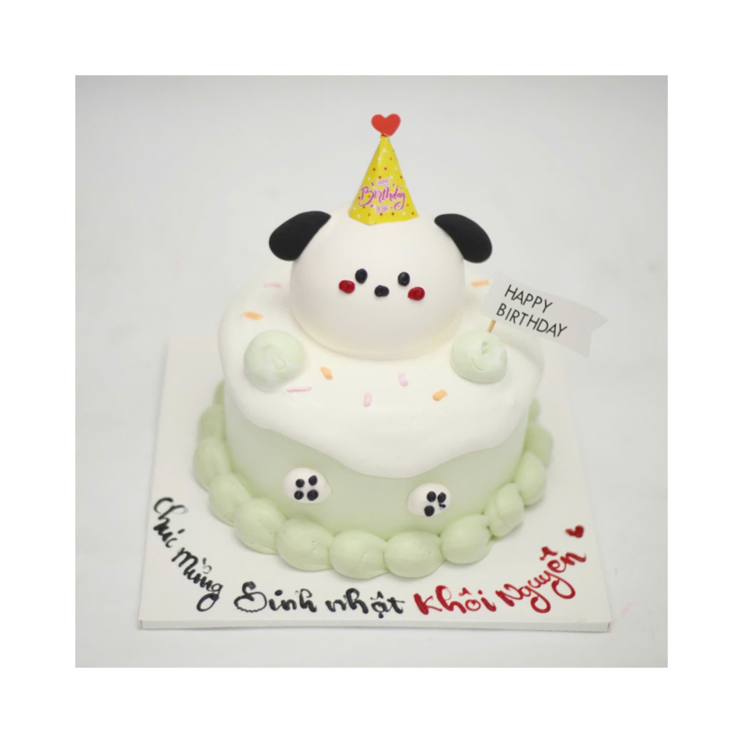 Bánh kem sinh nhật hình chú cún dễ thương