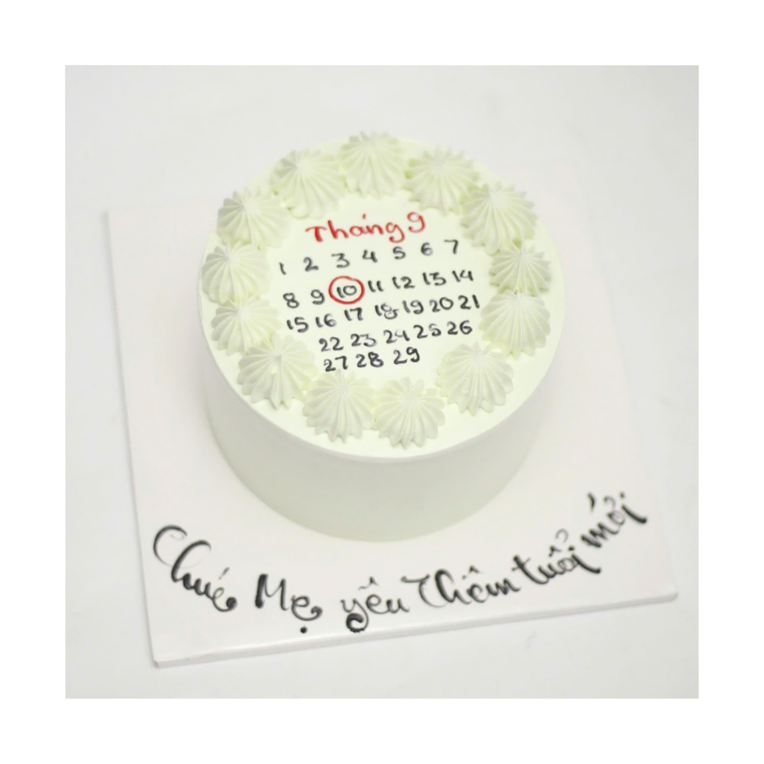 Bánh kem lịch tháng 9 chúc mừng sinh nhật
