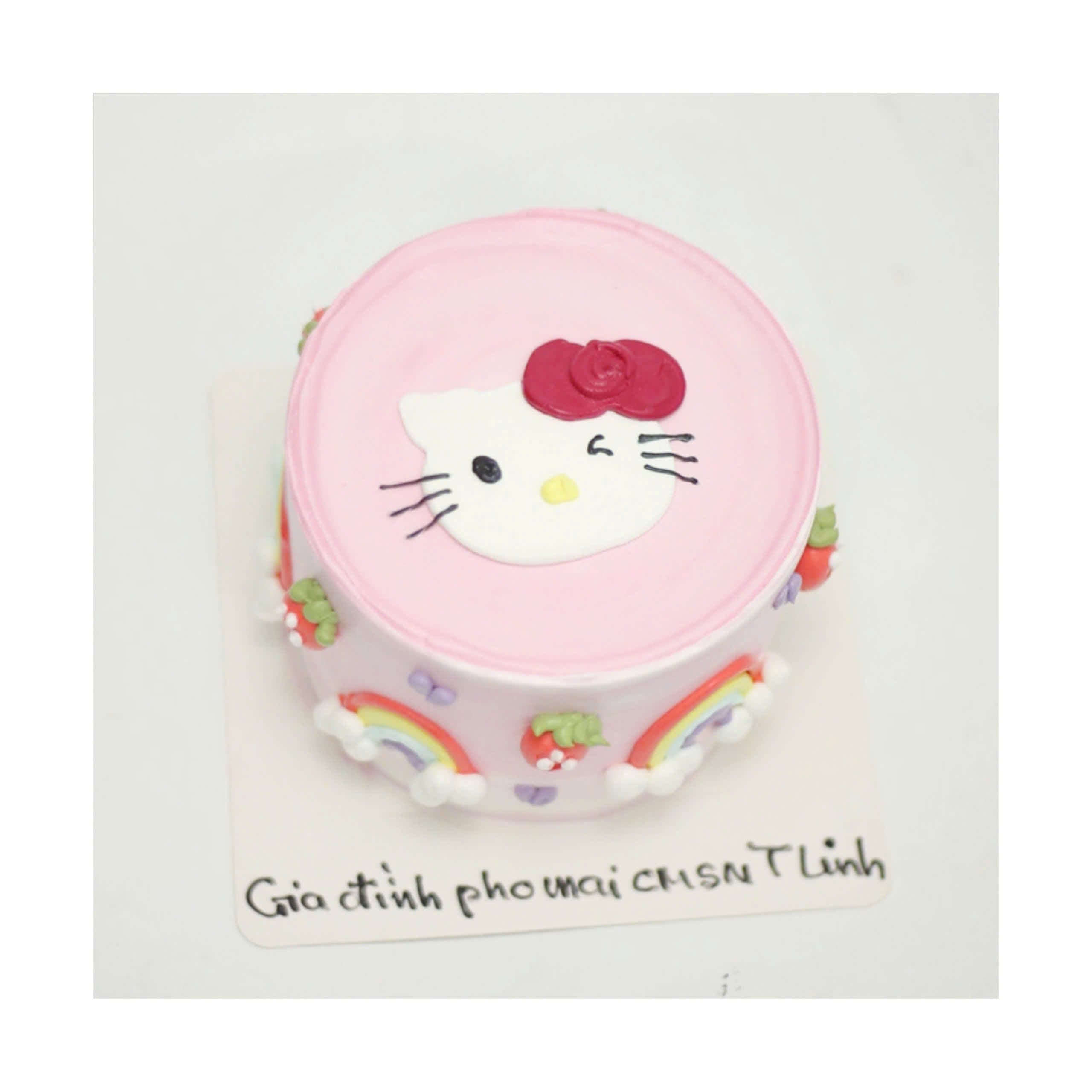 Bánh kem hồng Hello Kitty đáng yêu