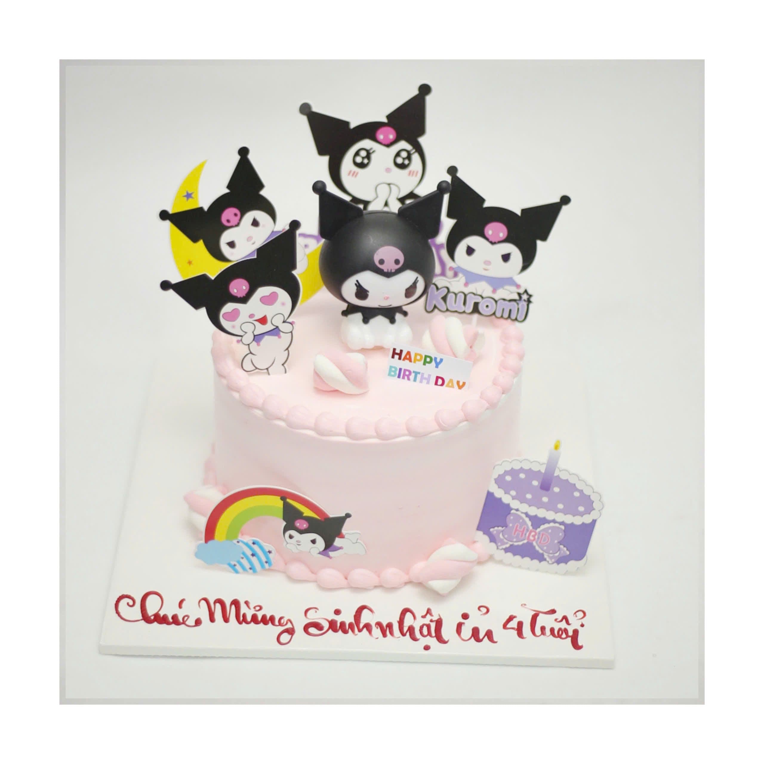 Bánh kem Kuromi màu hồng ngọt ngào