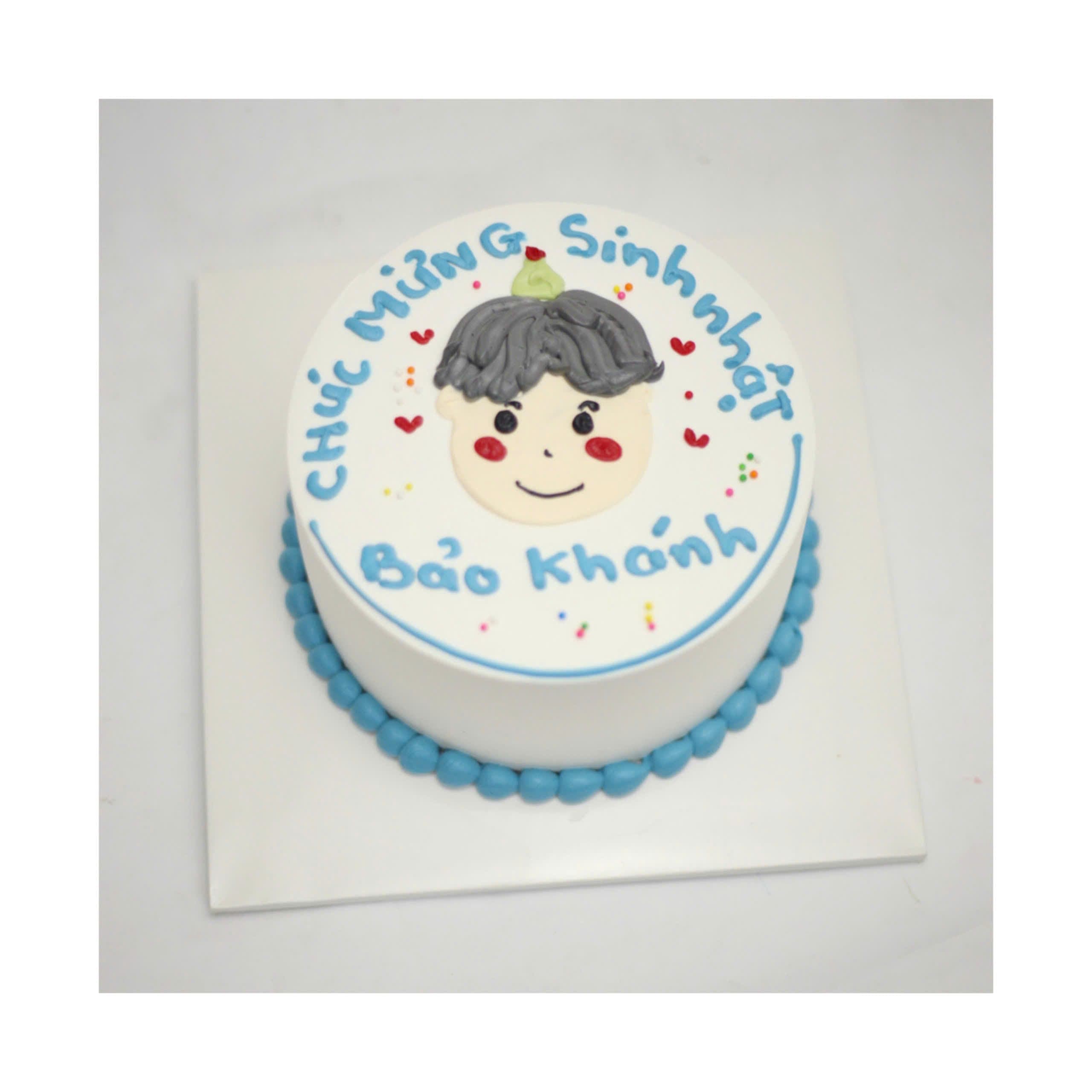 Bánh kem vẽ chân dung bé trai