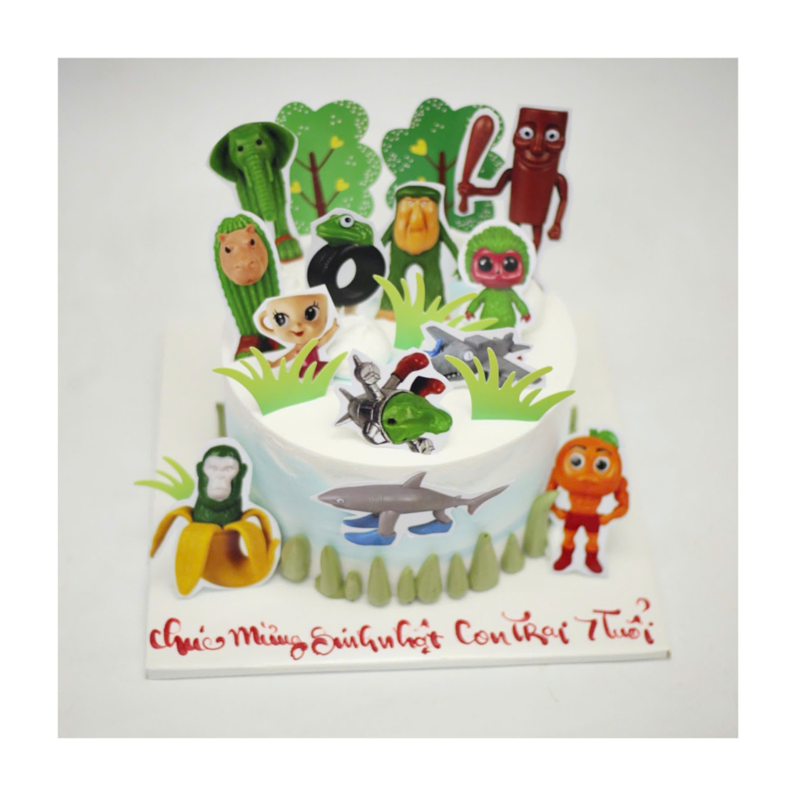 Bánh kem hoạt hình phiêu lưu cho bé trai