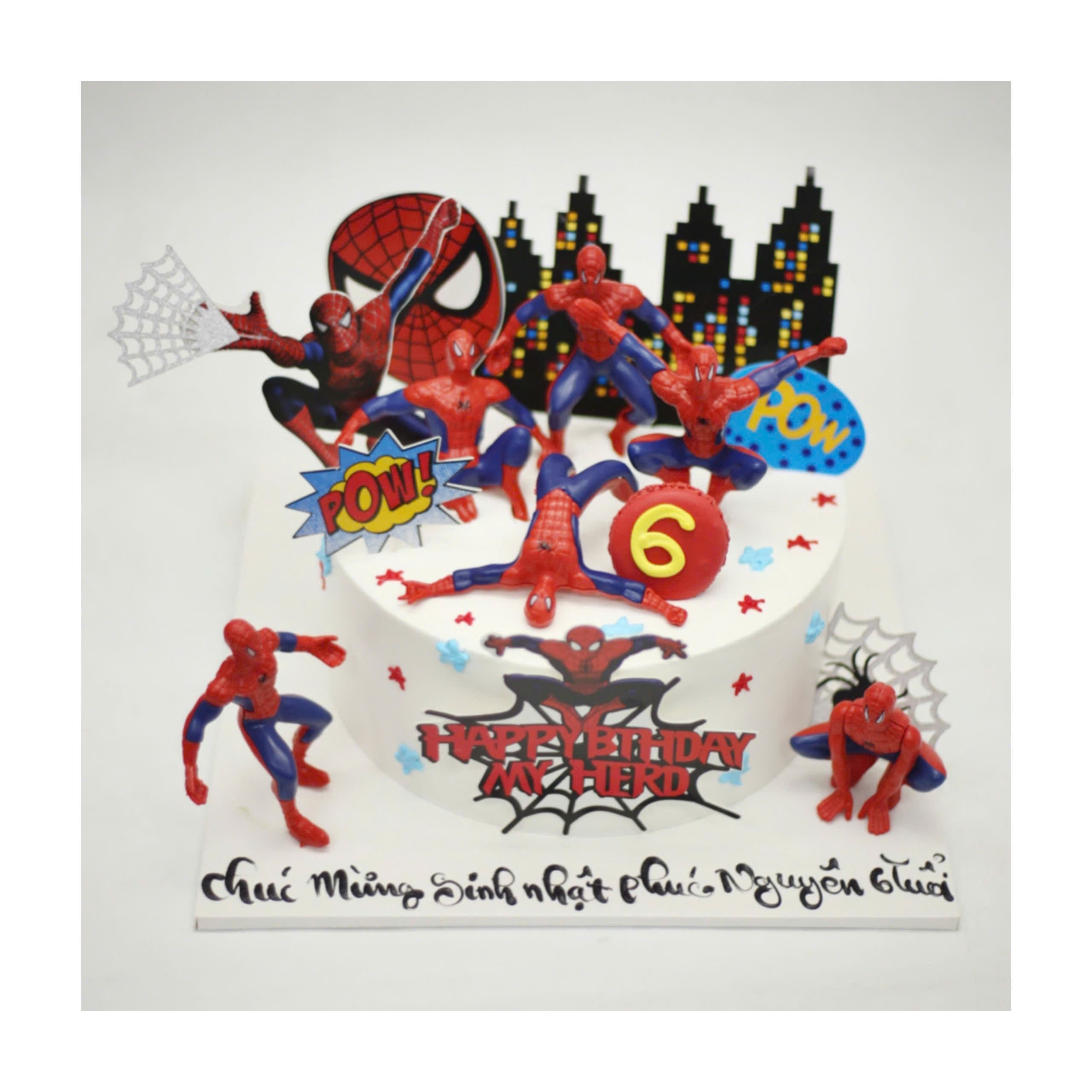 Bánh kem chủ đề người nhện mạnh mẽ