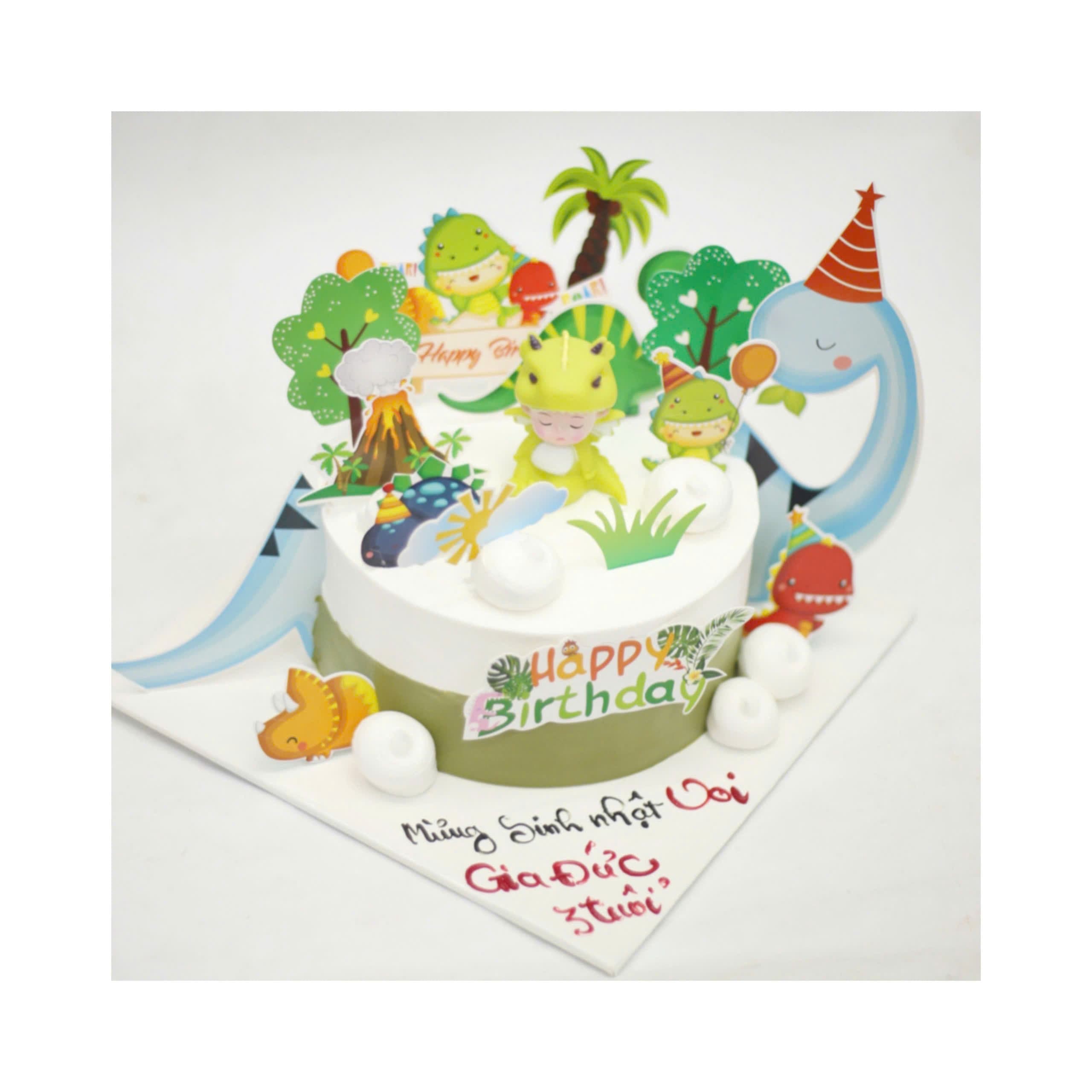 Bánh kem khủng long xanh đáng yêu