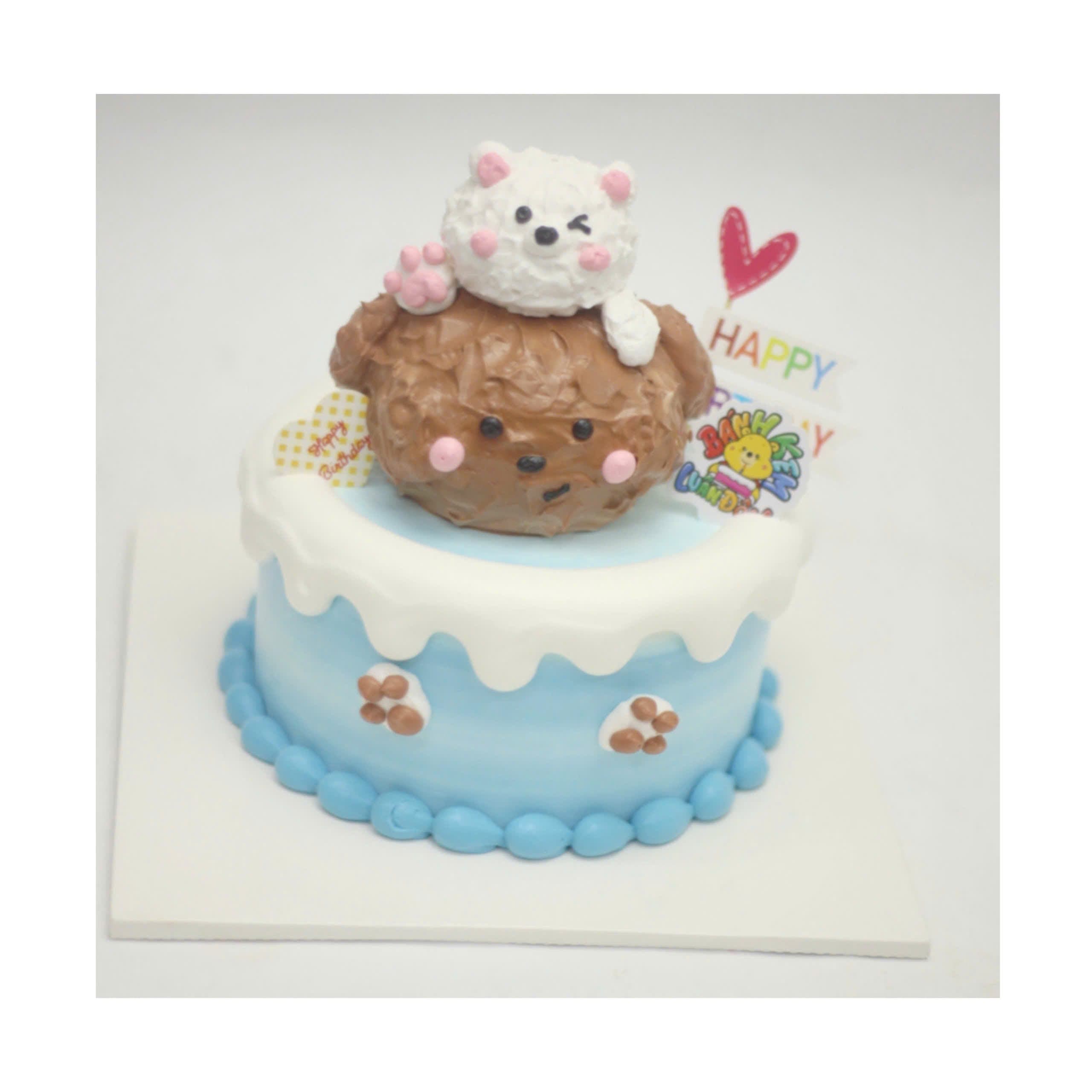 Bánh kem chú gấu nâu dễ thương