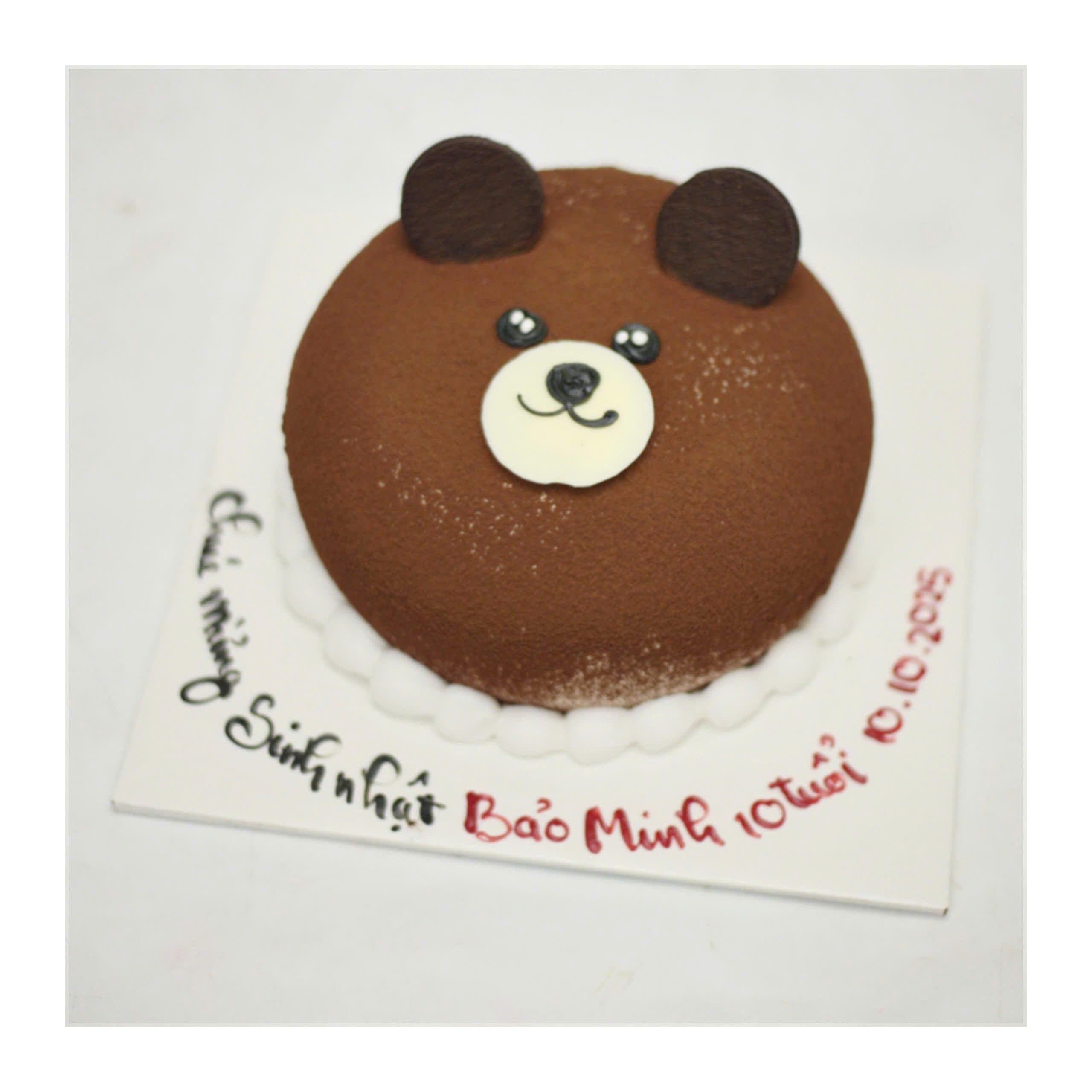 Bánh kem hình mặt gấu nâu cổ điển