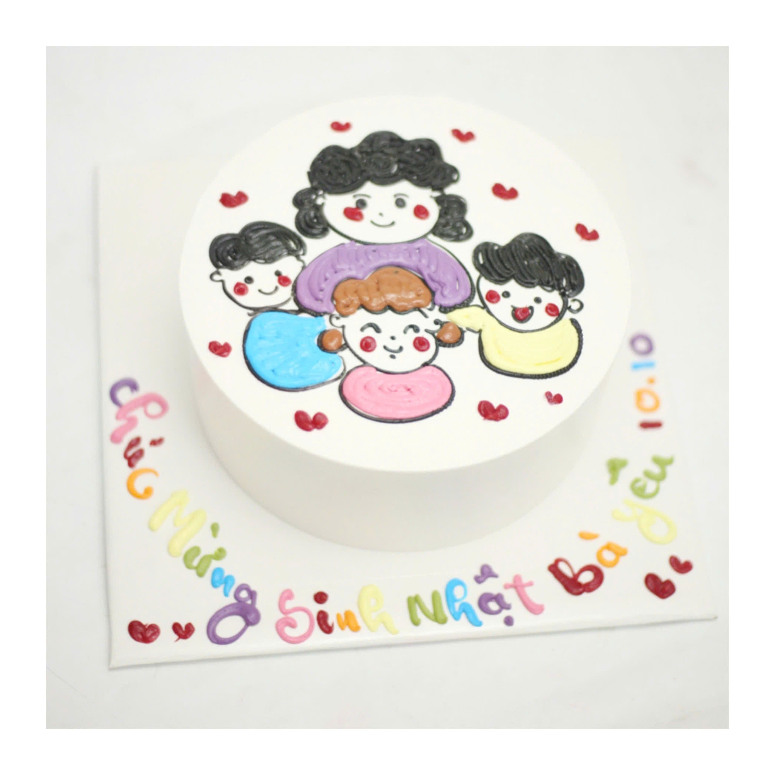 Bánh kem gia đình ấm áp yêu thương