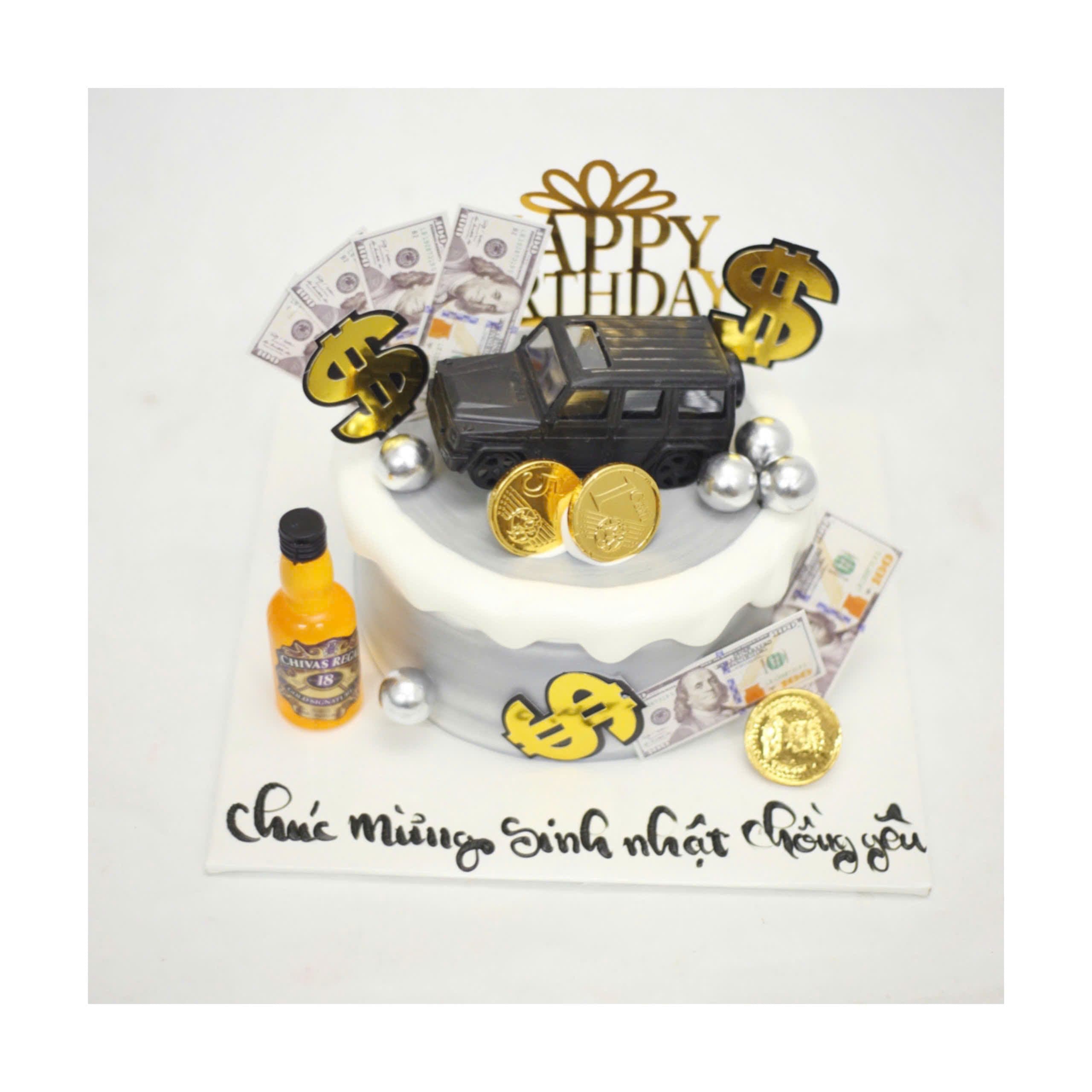 Bánh kem xe hơi và tiền đô la