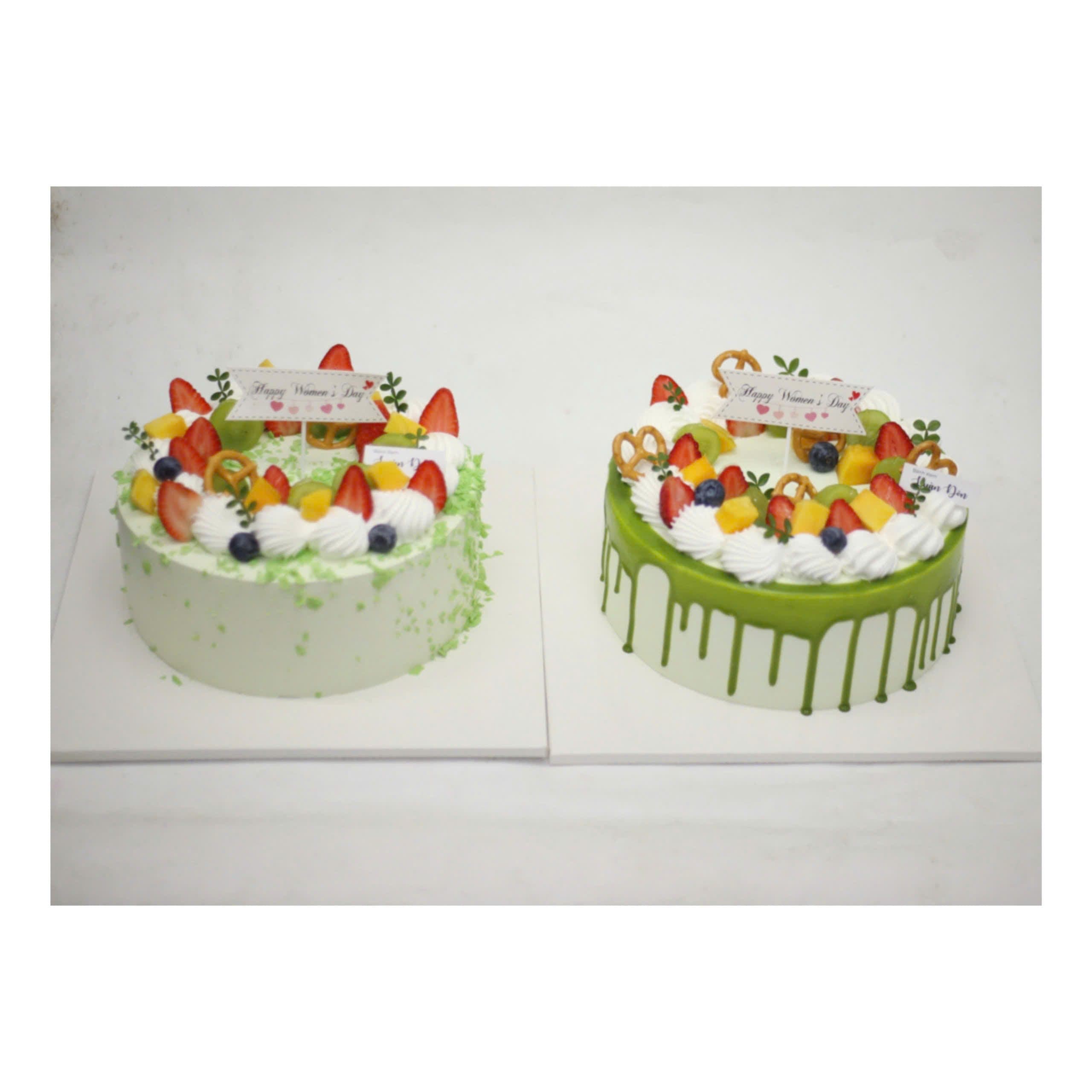 Bánh kem hoa quả tươi mát hiện đại