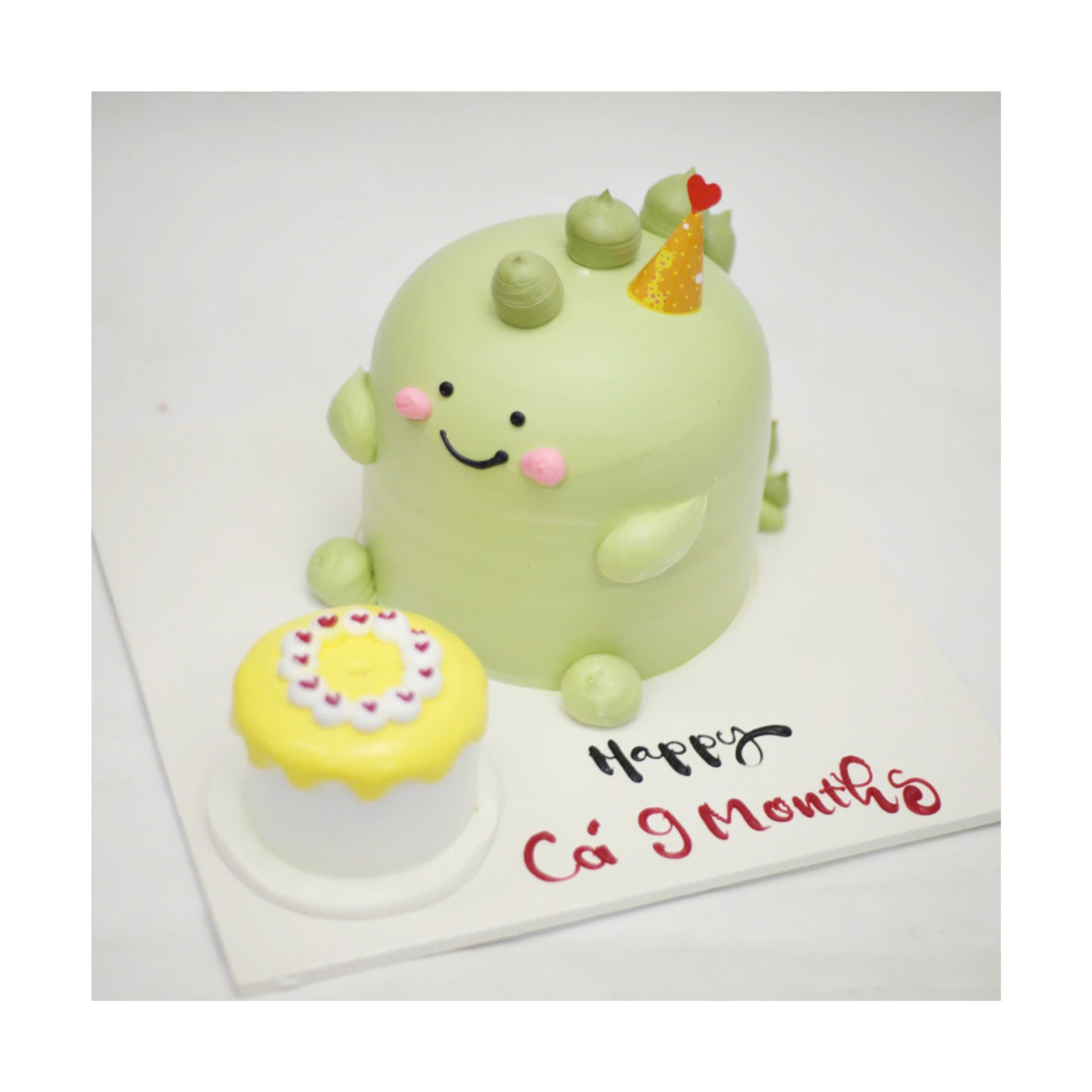 Bánh kem khủng long xanh đáng yêu