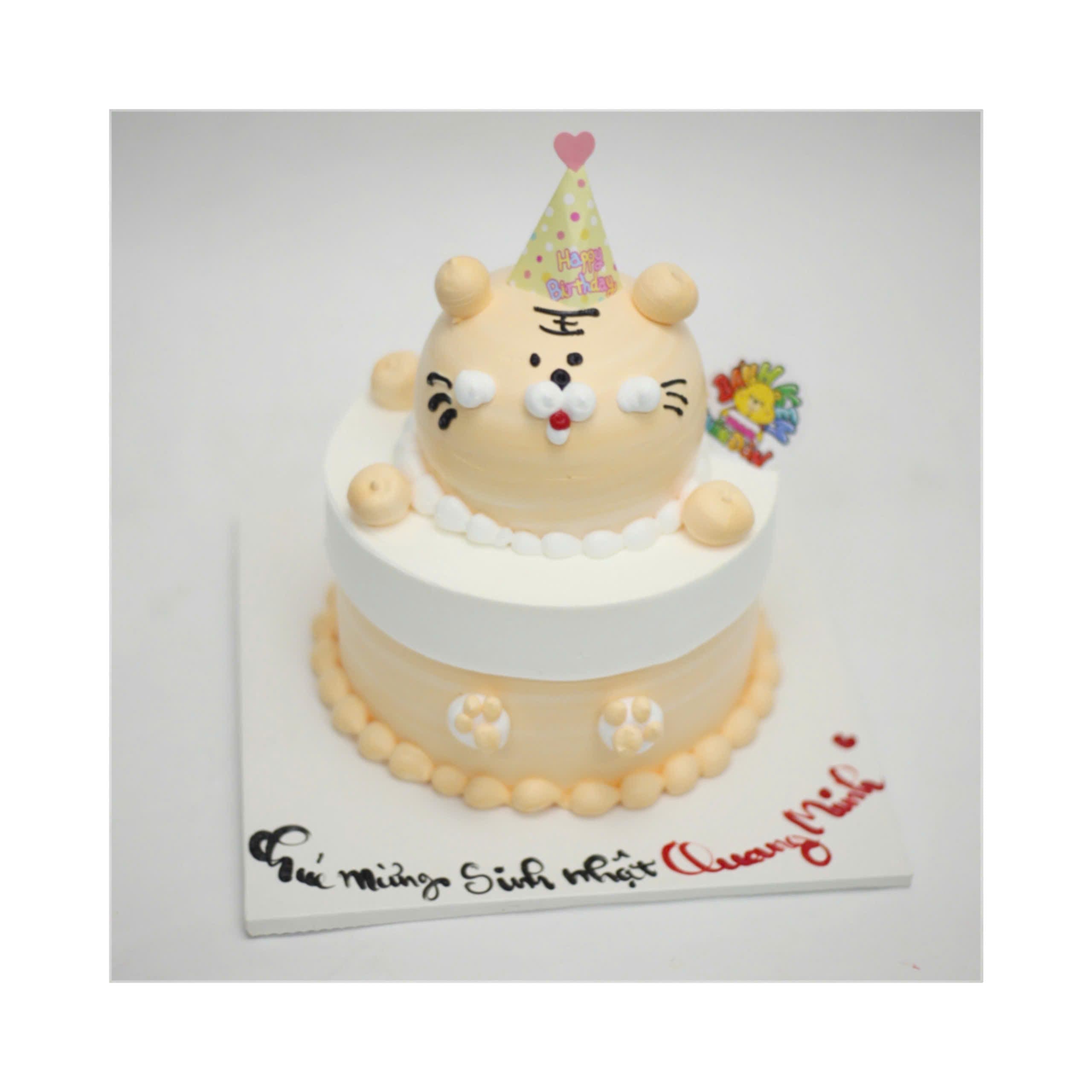 Bánh kem chú hổ vàng 3D