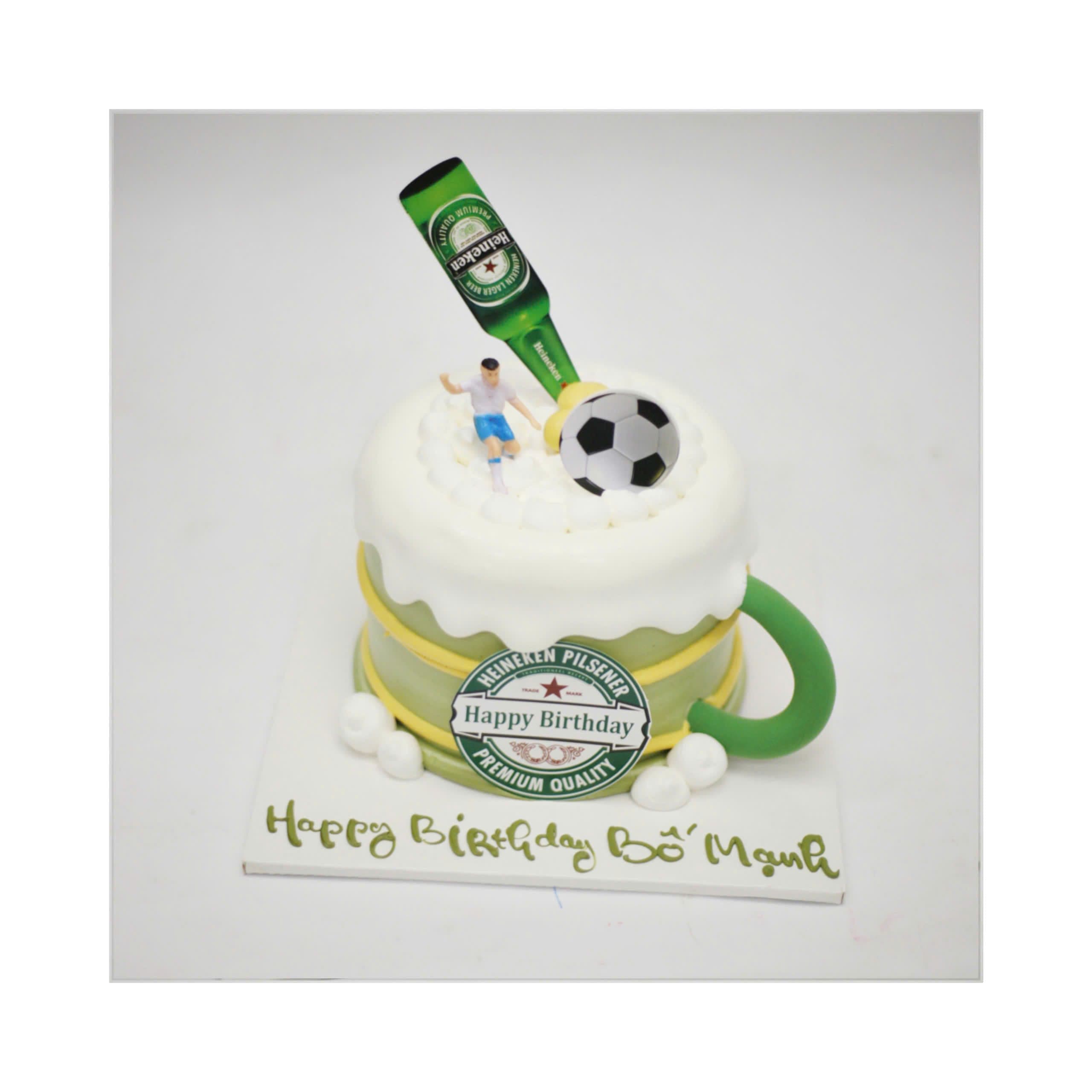 Bánh sinh nhật hình cốc bia Heineken cho bố