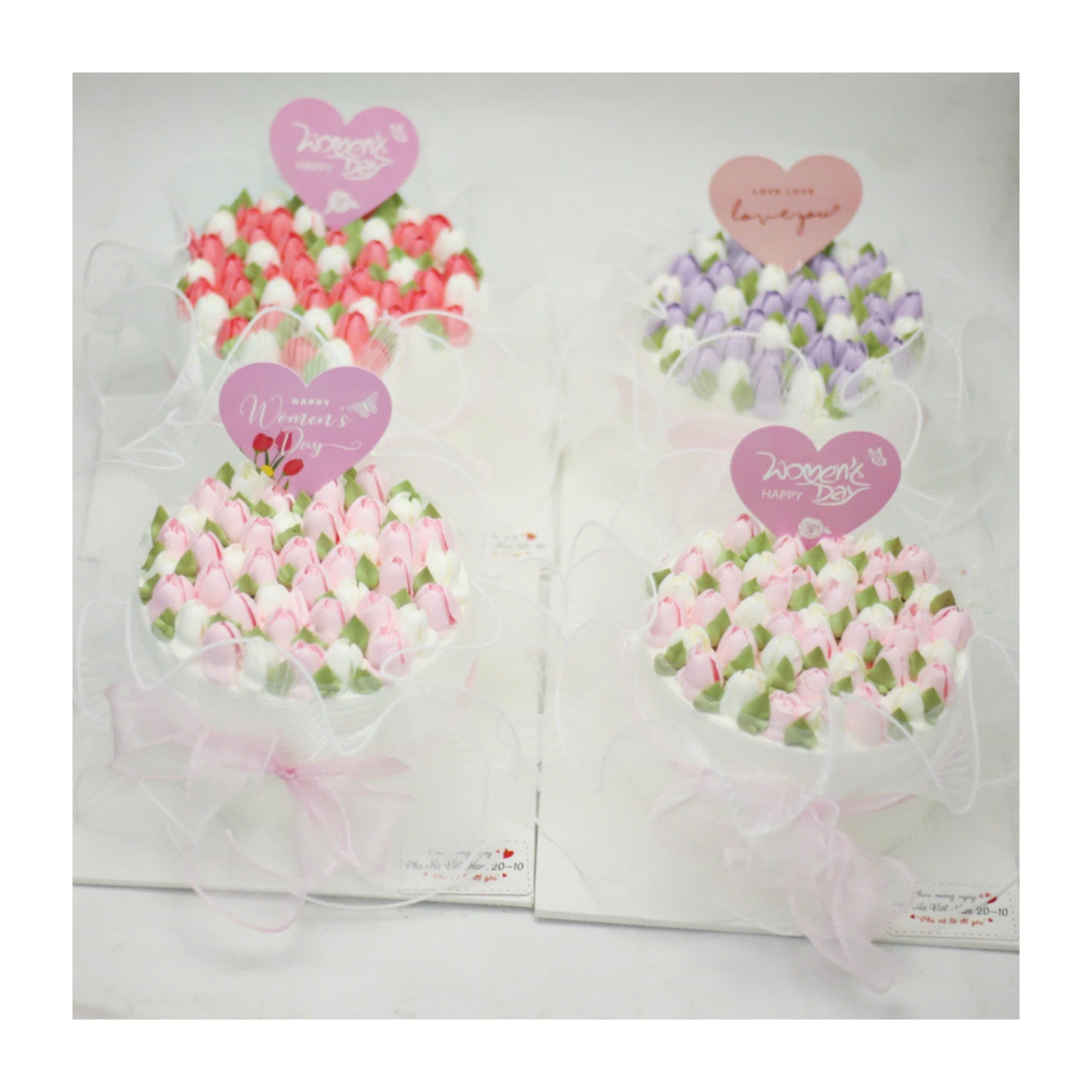 Set bánh kem bạt hoa tulip mừng 20-10