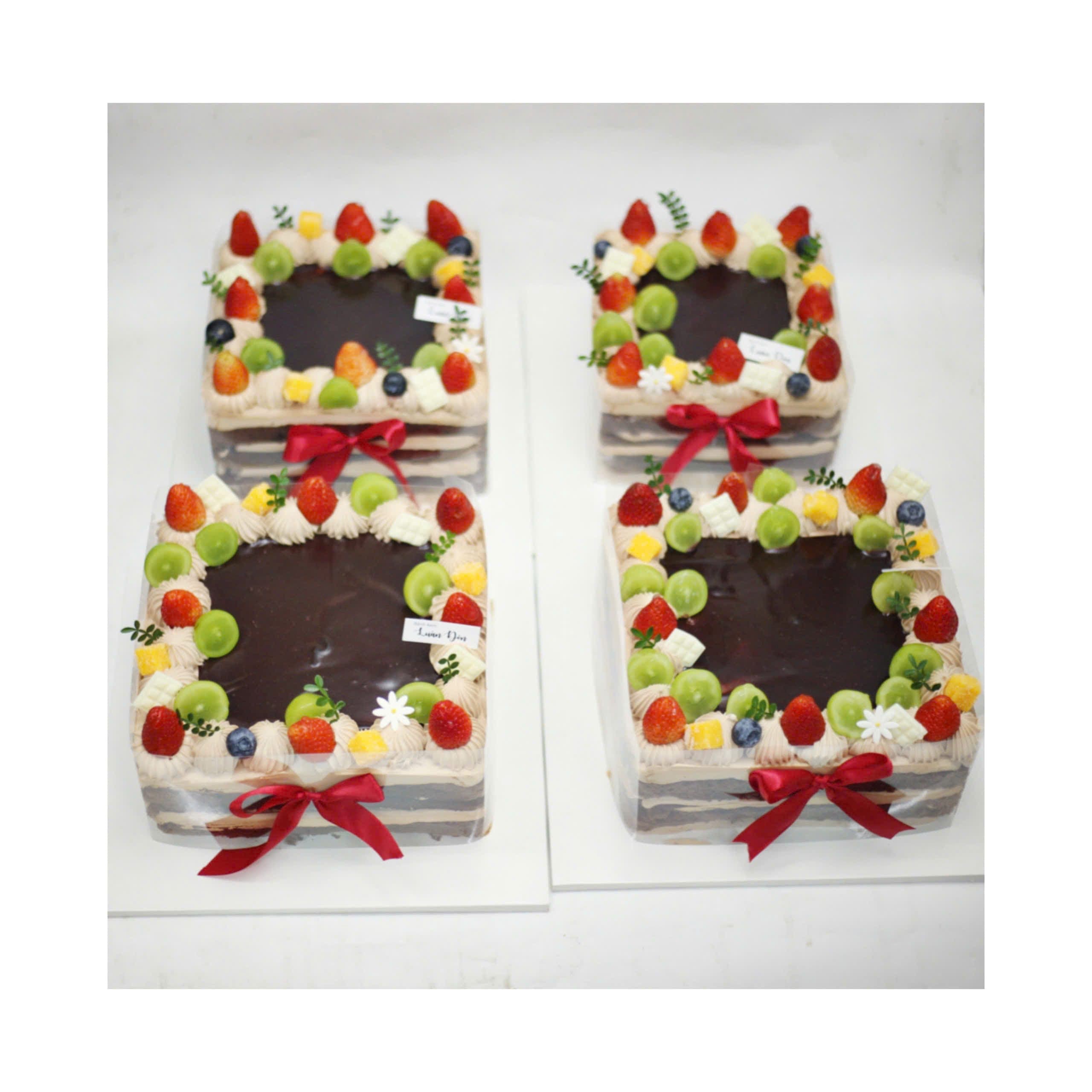 Set bánh kem cắt miếng hoa quả Socola
