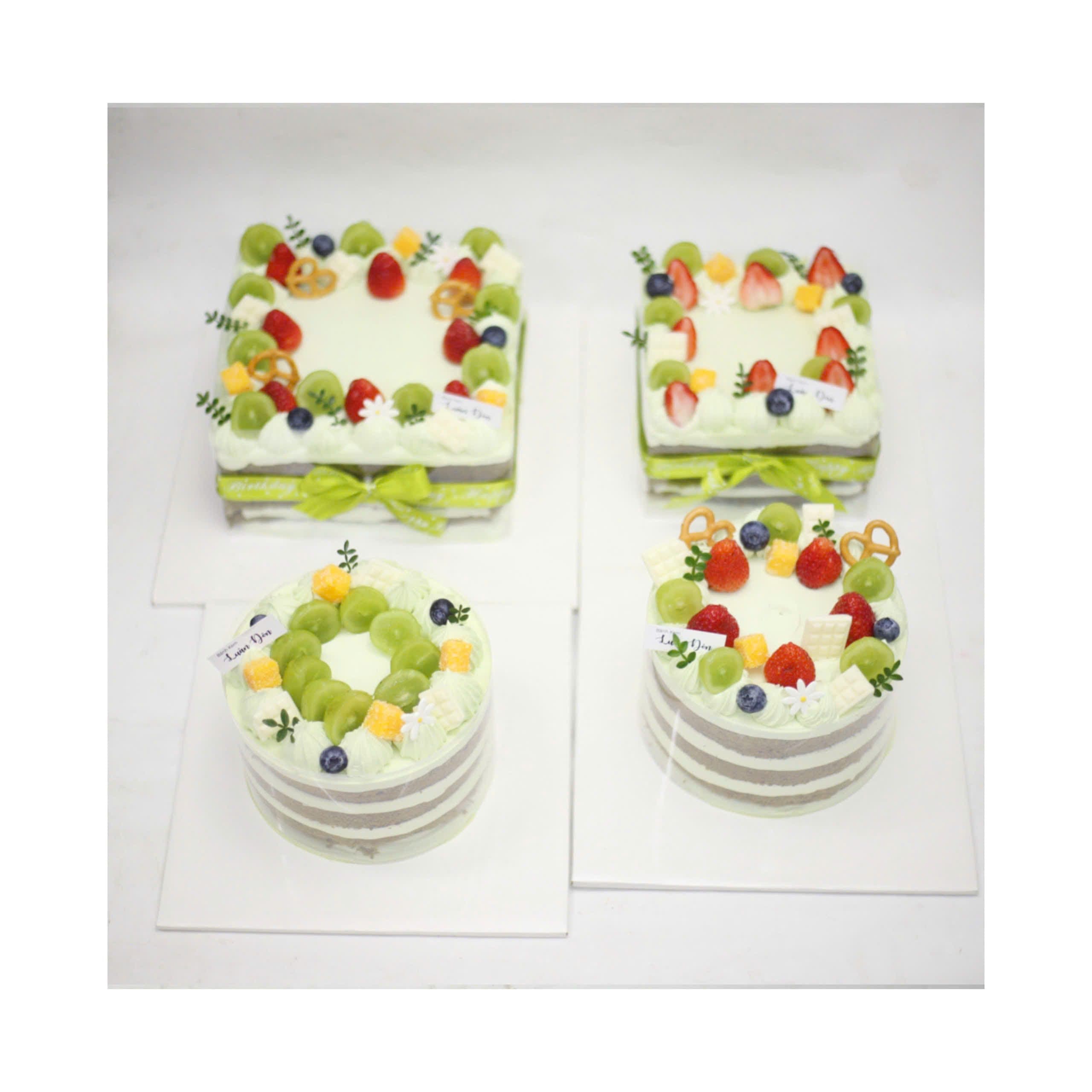 Set bánh kem mousse hoa quả tươi