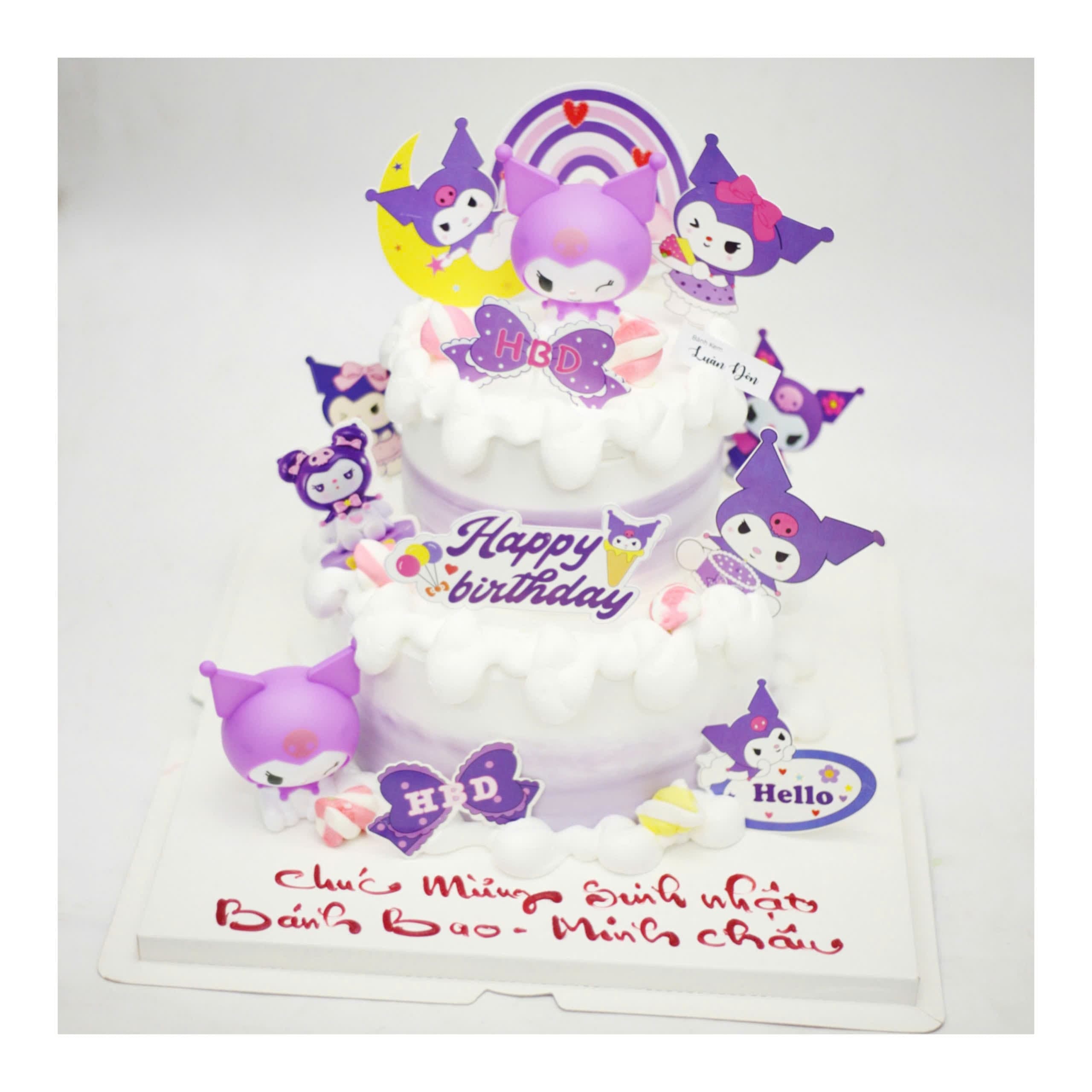 Bánh kem sinh nhật Kuromi hai tầng