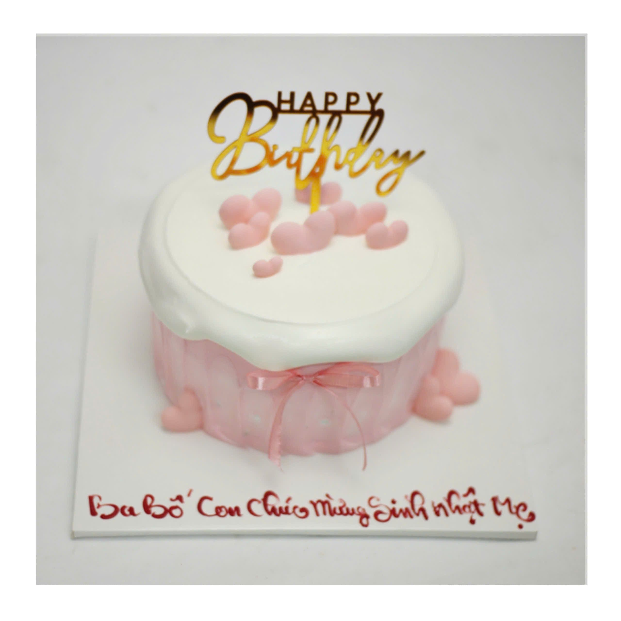 Bánh kem Hàn Quốc trái tim hồng tặng mẹ