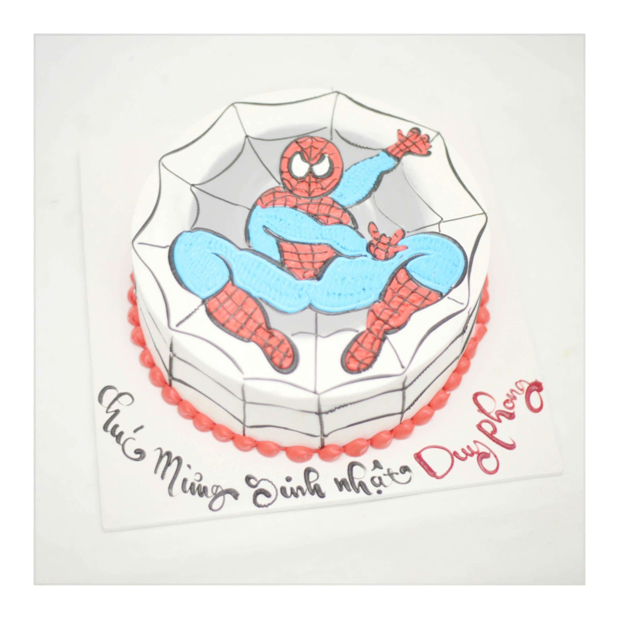 Bánh kem vẽ hình siêu nhân Nhện