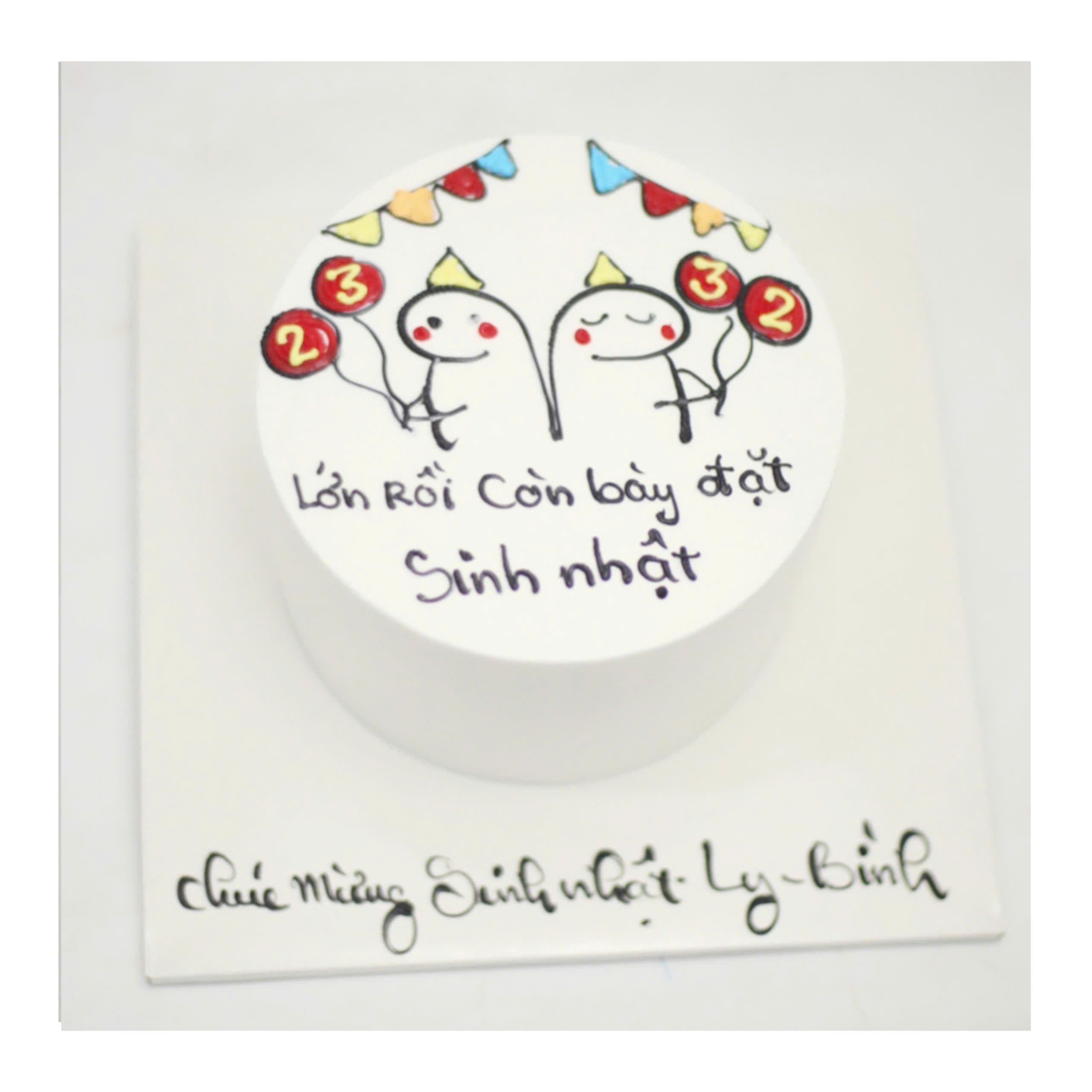 Bánh kem vẽ hình icon hài hước