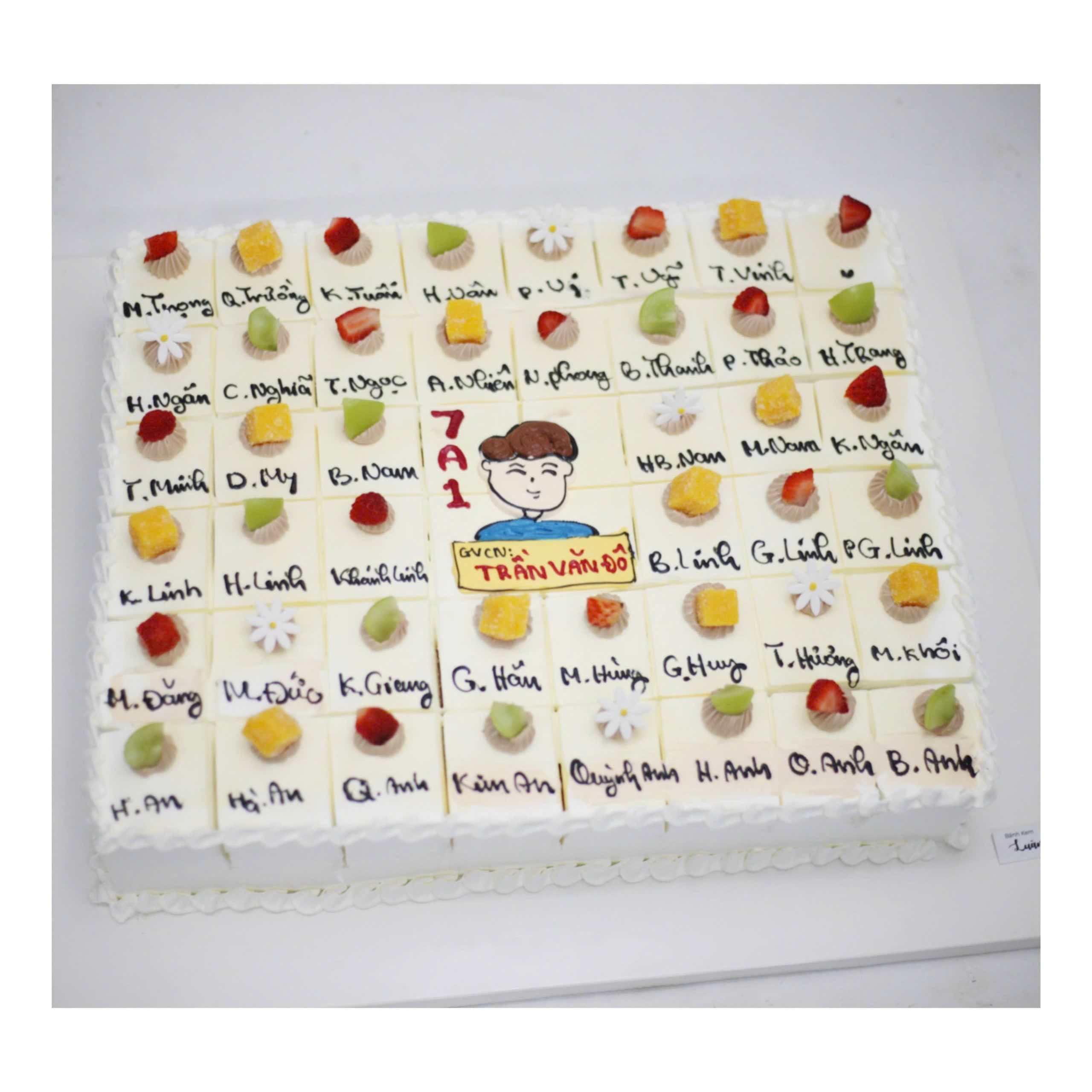 Bánh kem cắt miếng trang trí trái cây