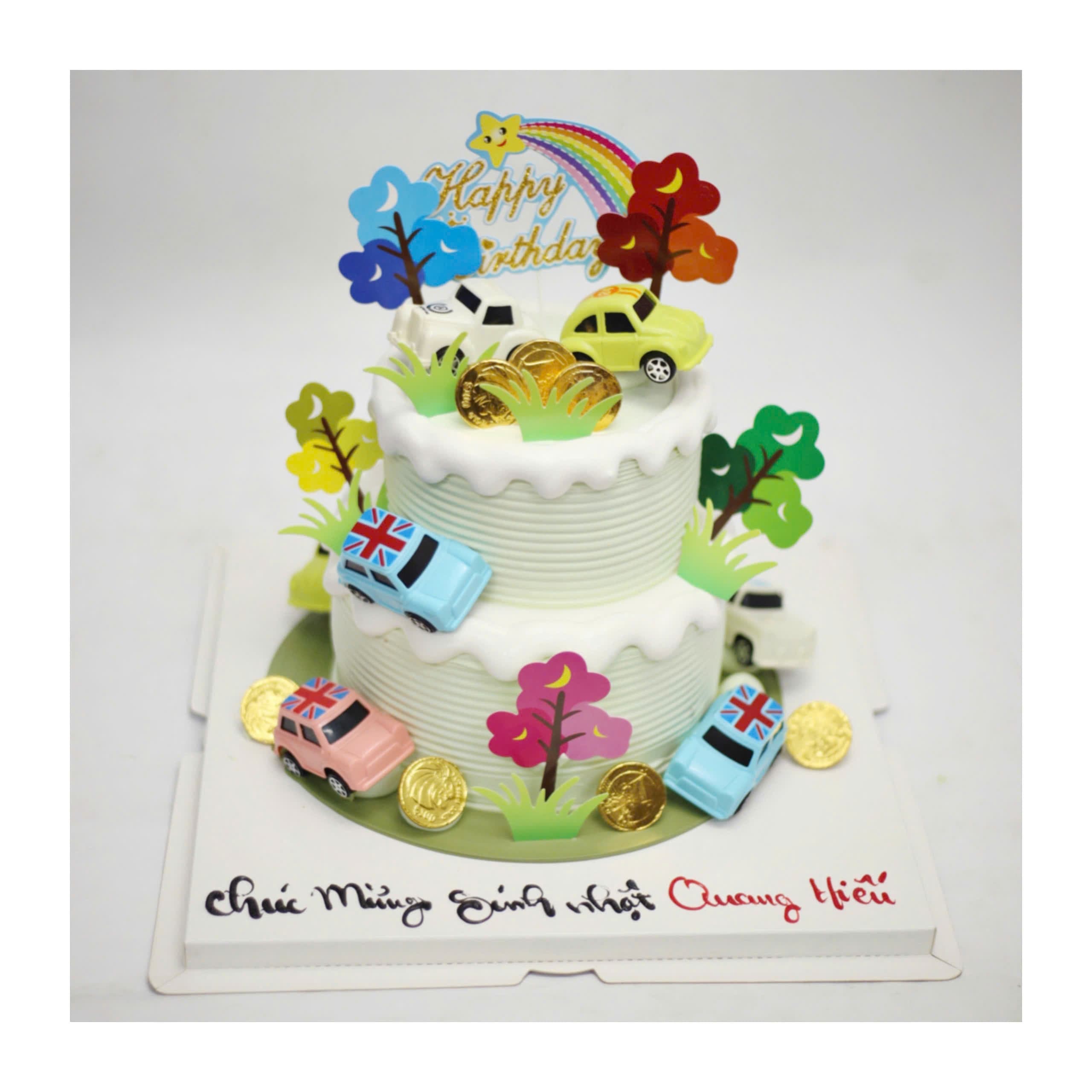 Bánh kem hai tầng mô hình xe hơi