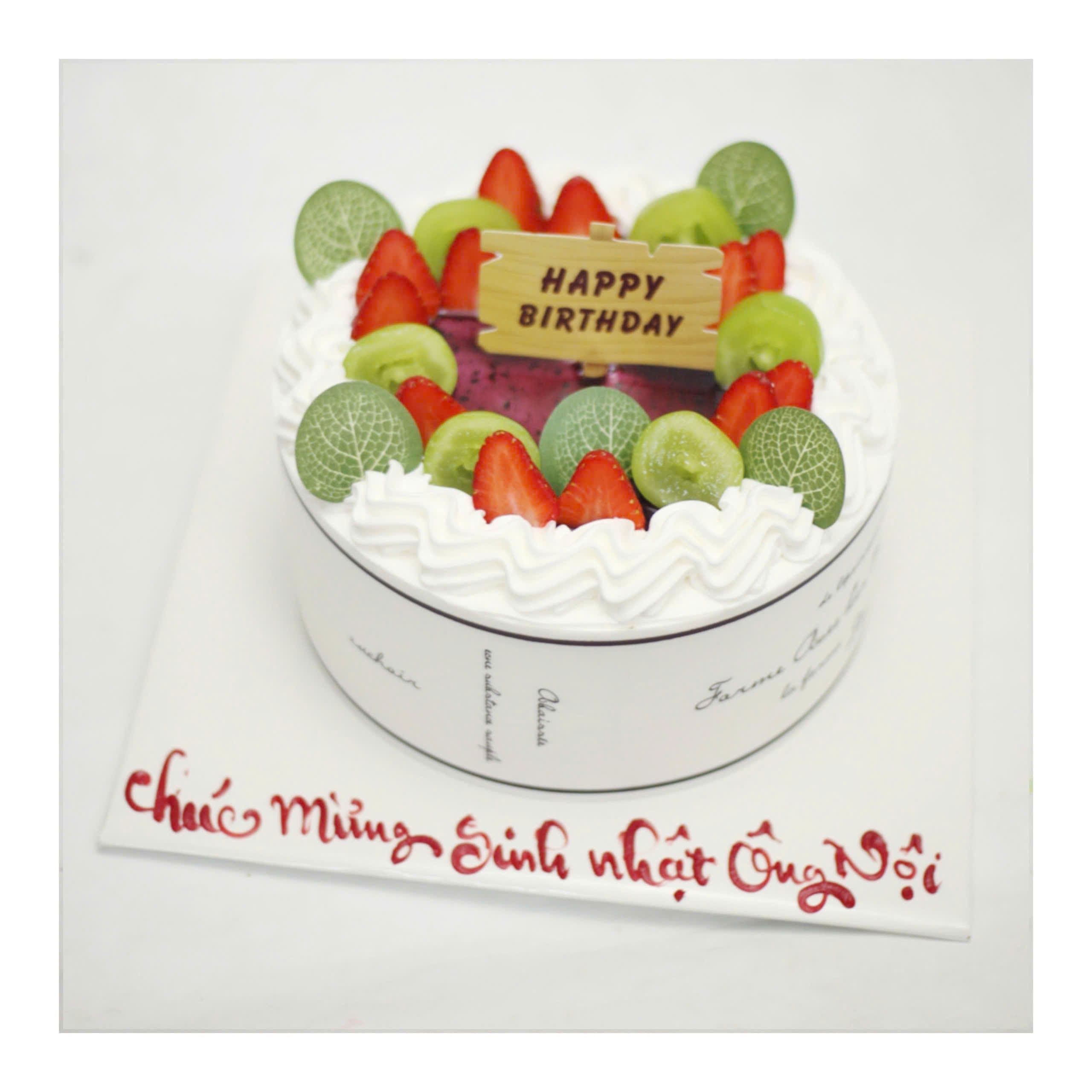 Bánh kem trái cây tươi mừng sinh nhật ông nội