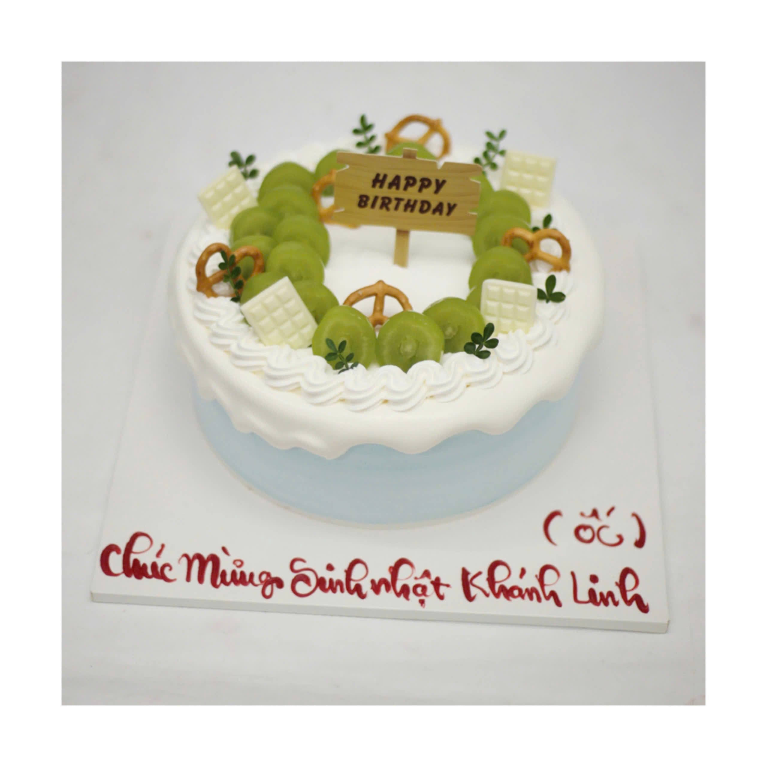 Bánh kem nho xanh và chocolate trắng