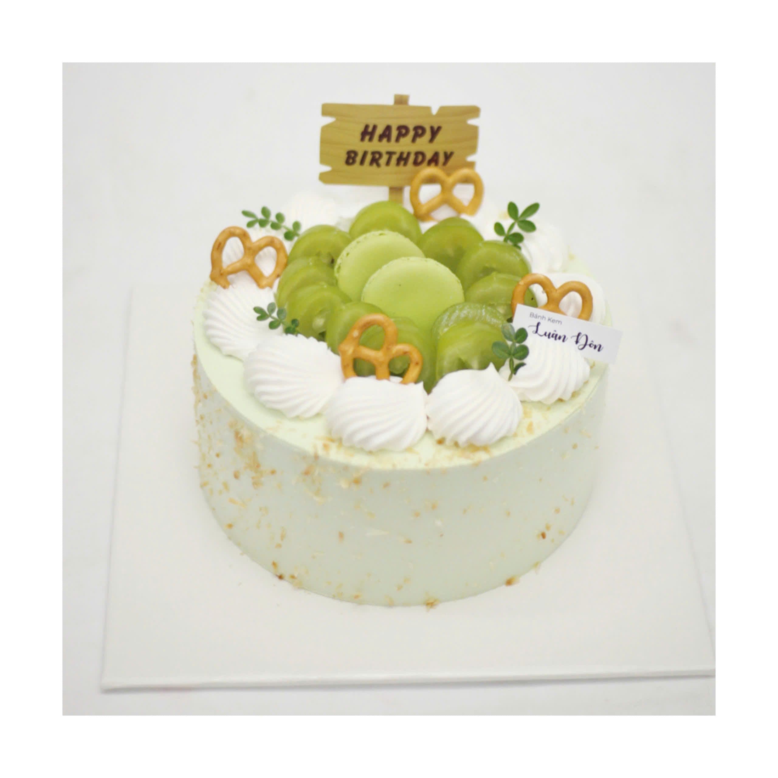 Bánh kem nho xanh macaron tinh tế