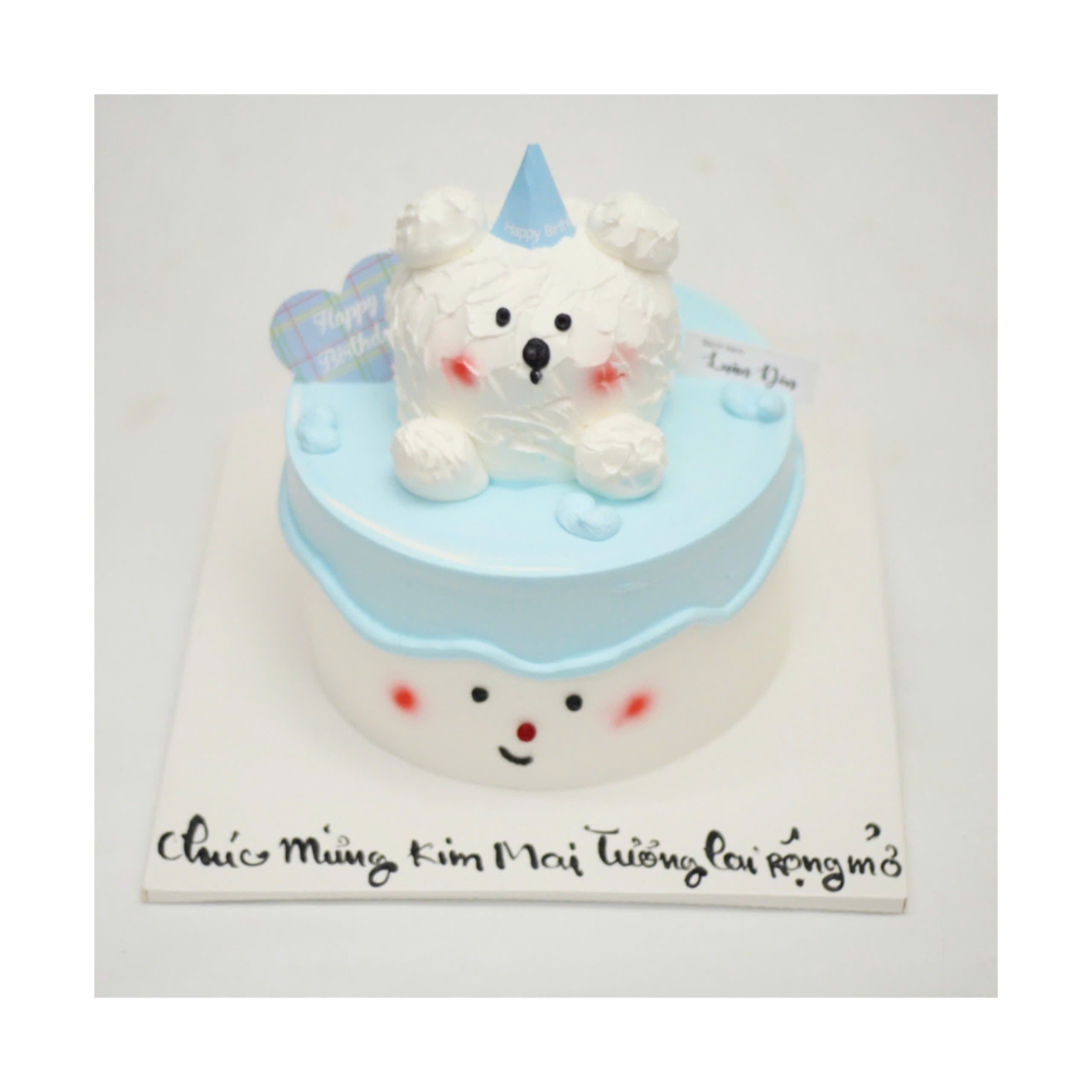Bánh kem 3D hình gấu trắng