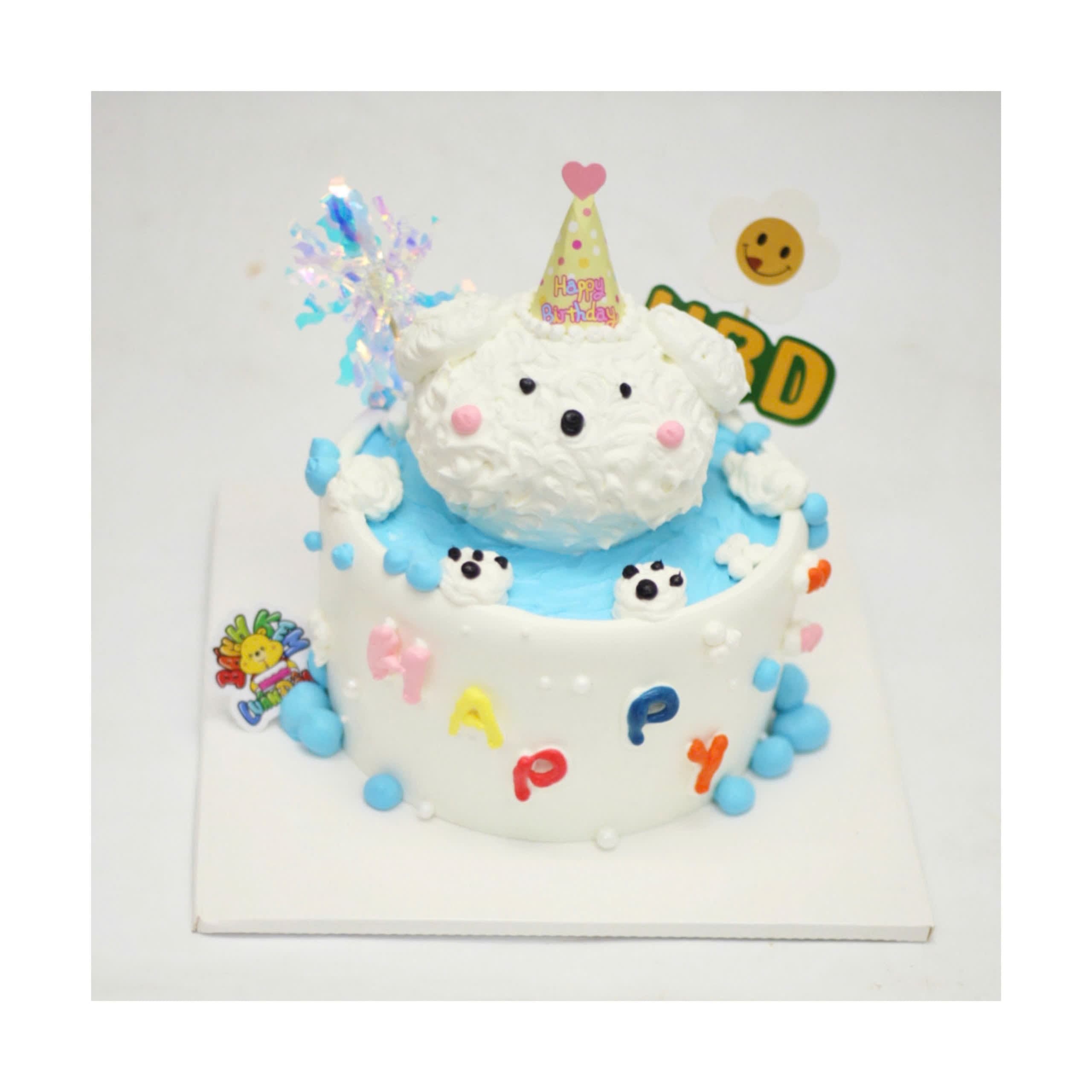 Bánh Kem Gấu Trắng Tạo Hình Sợi Kem