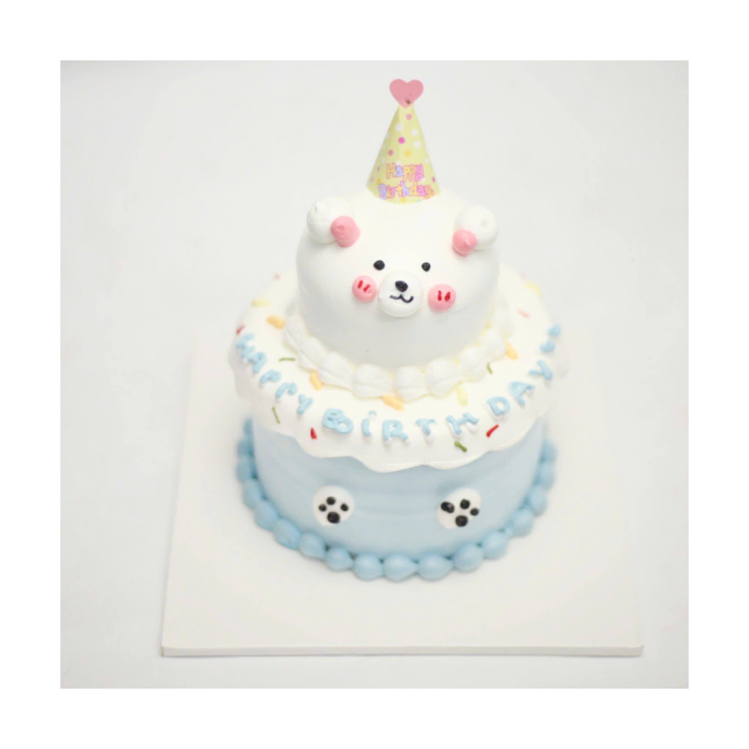 Bánh Kem Gấu Trắng Hai Tầng Cách Điệu