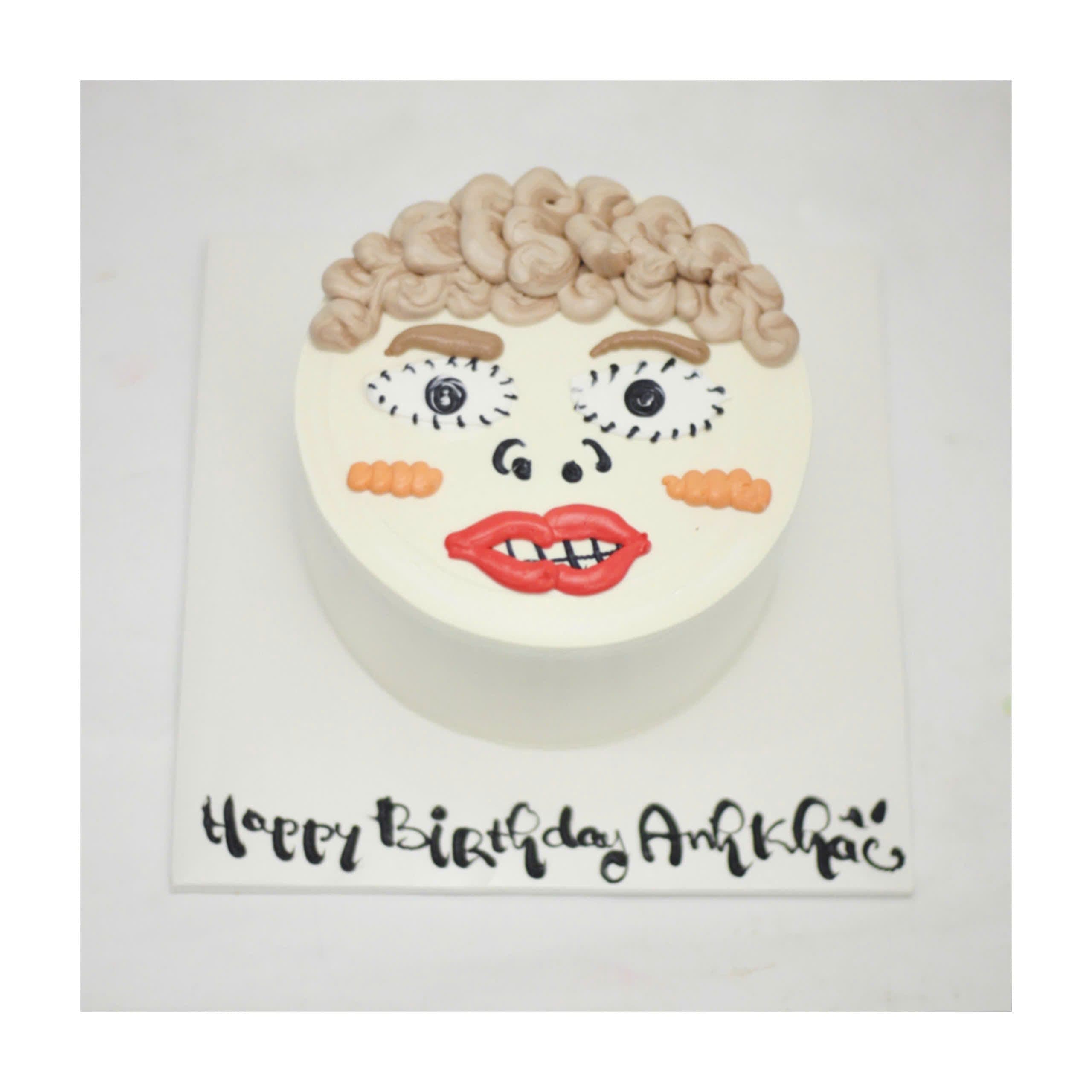 Bánh Kem Vẽ Hình Mặt Người Hài Hước