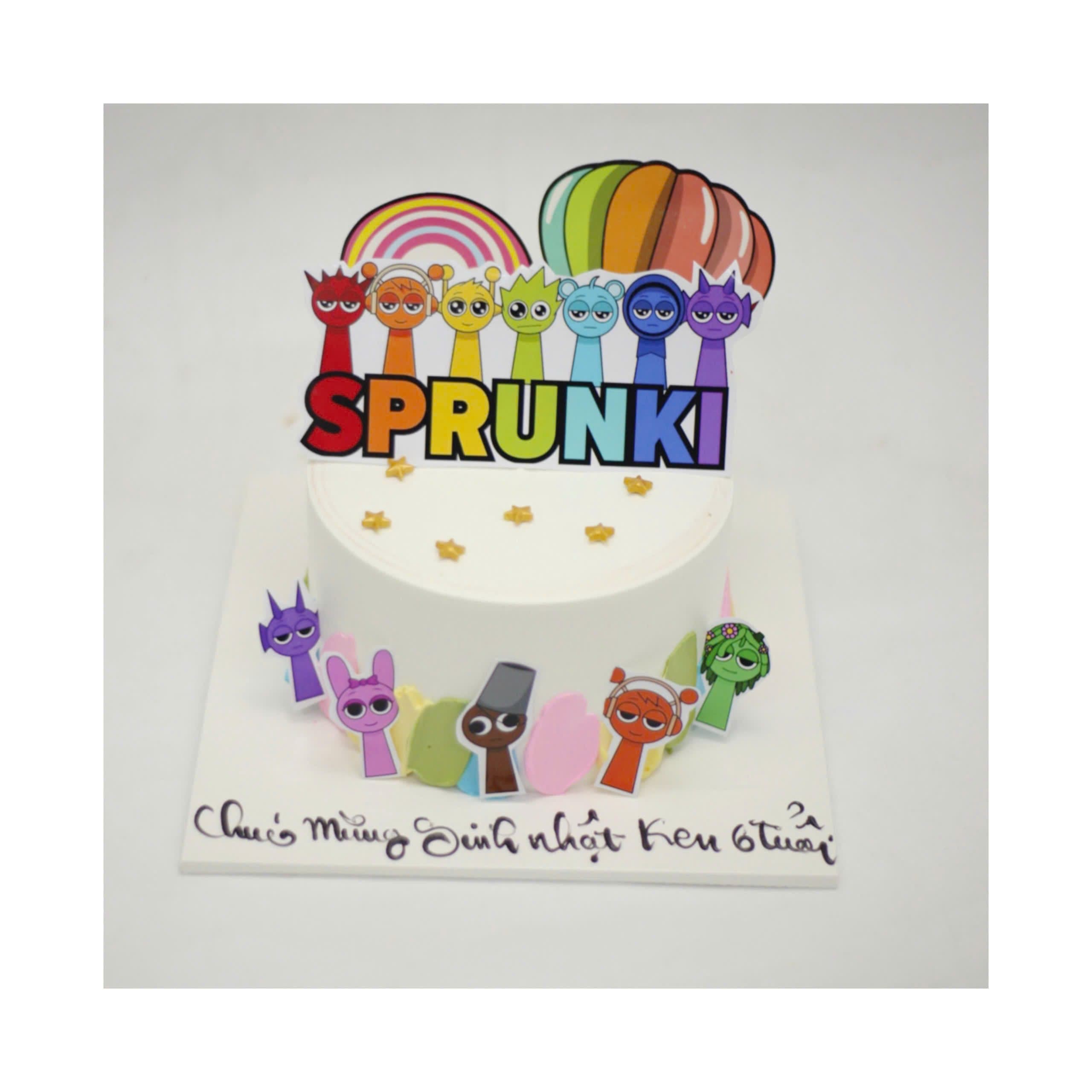 Bánh kem Sprunki nhân vật hoạt hình