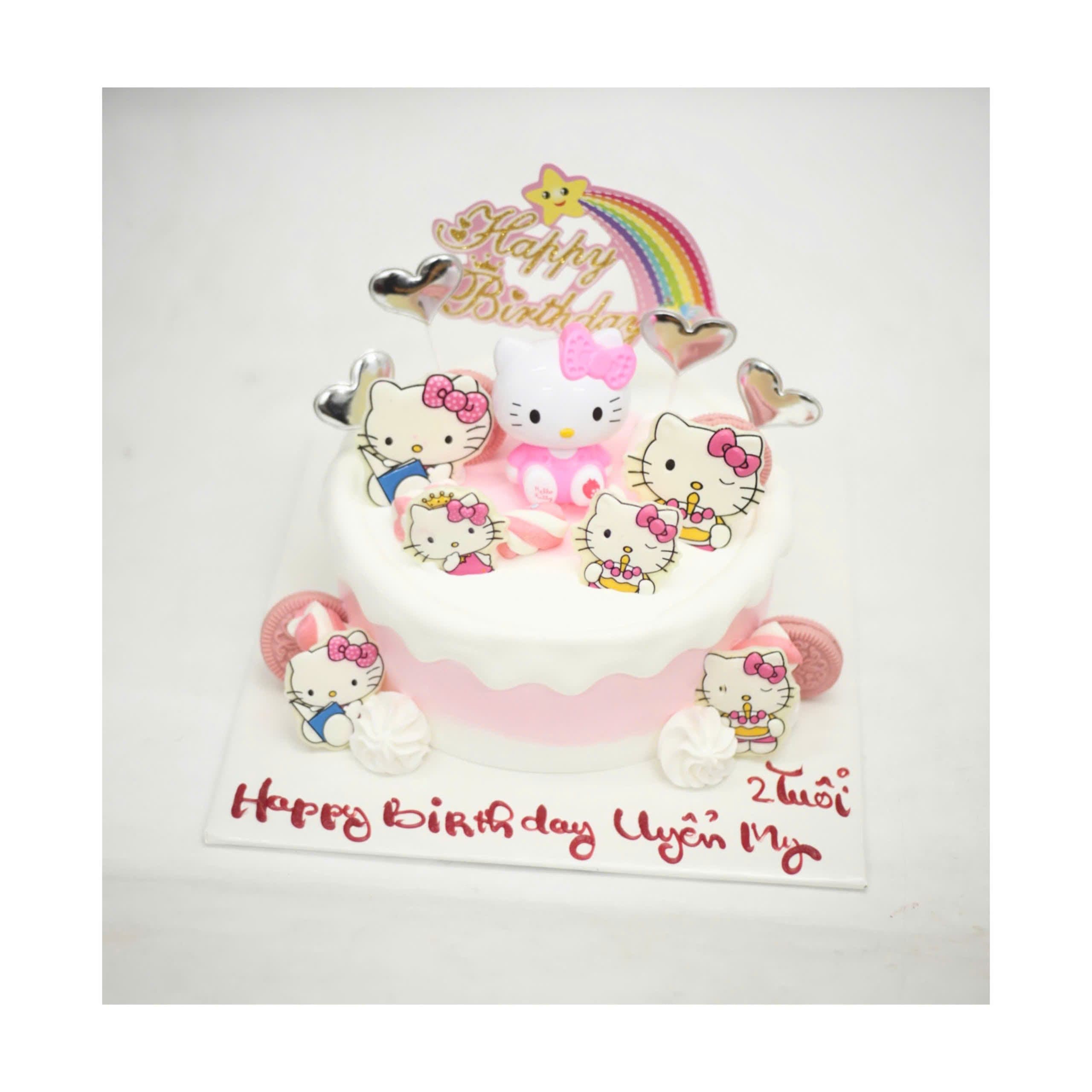 Bánh kem Hello Kitty hồng xinh xắn